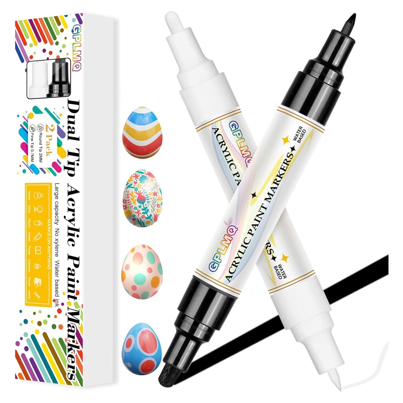 Marcadores Acrílicos GPLMQ Doble Punta 0.7mm y 3mm - 2 Unidades