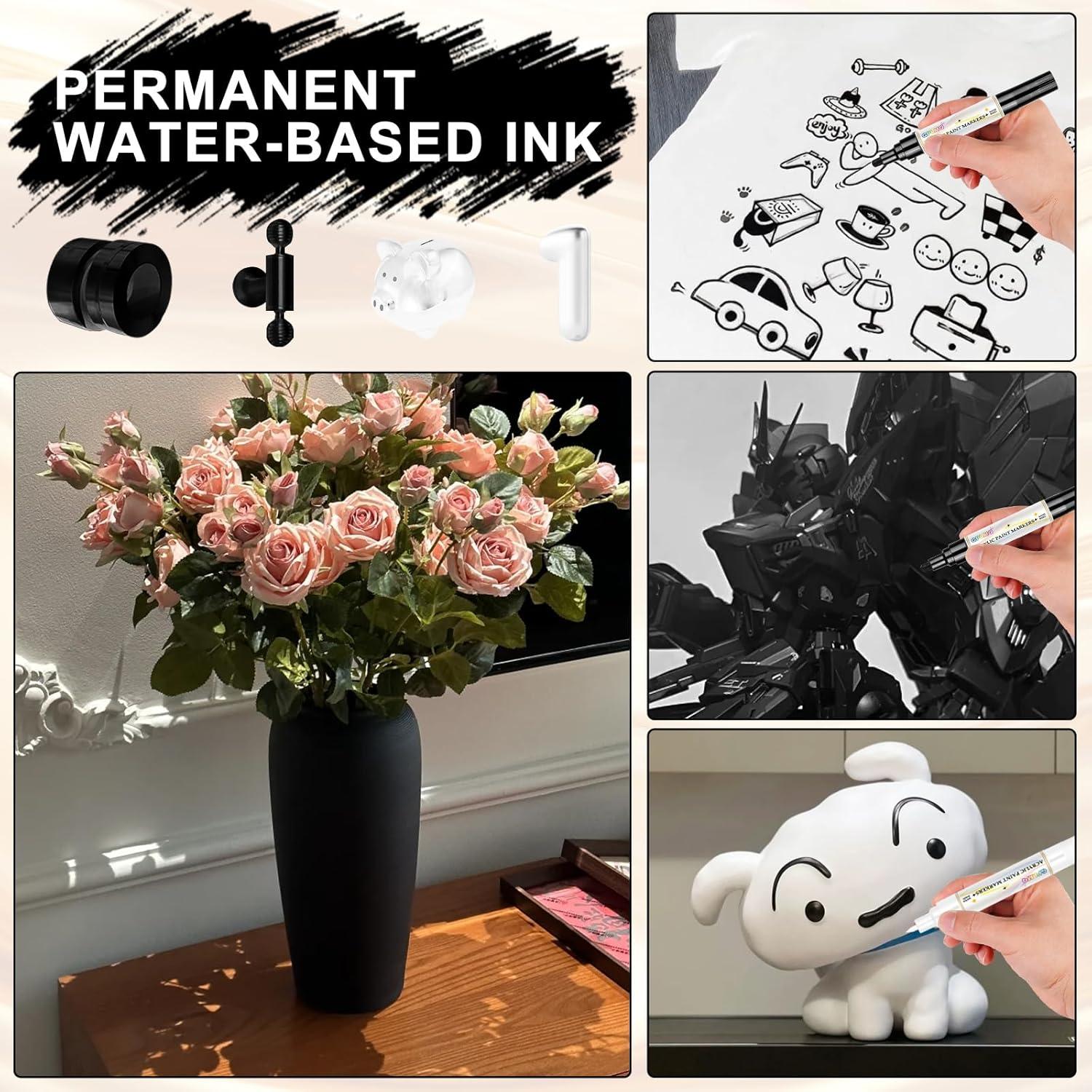 Marcadores Acrílicos GPLMQ Doble Punta 0.7mm y 3mm - 2 Unidades