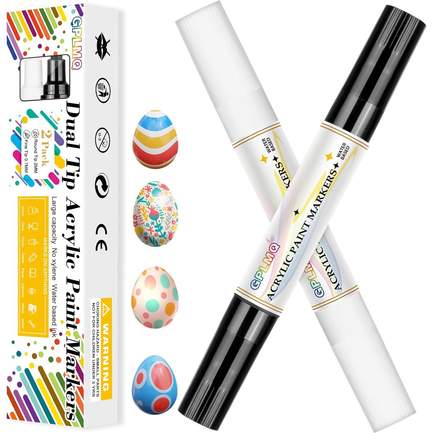 Marcadores Acrílicos GPLMQ Doble Punta 0.7mm y 3mm - 2 Unidades