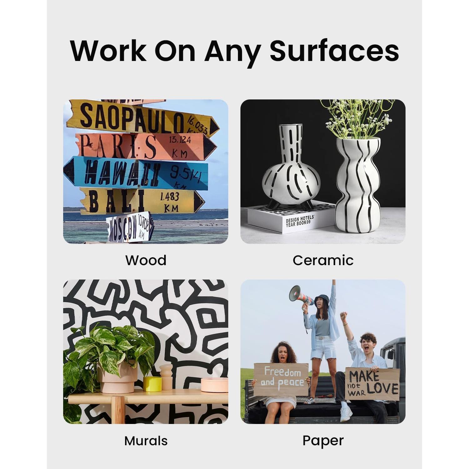 Set de 3 Marcadores Permanentes Jumbo Negros 15mm BIGTHUMB