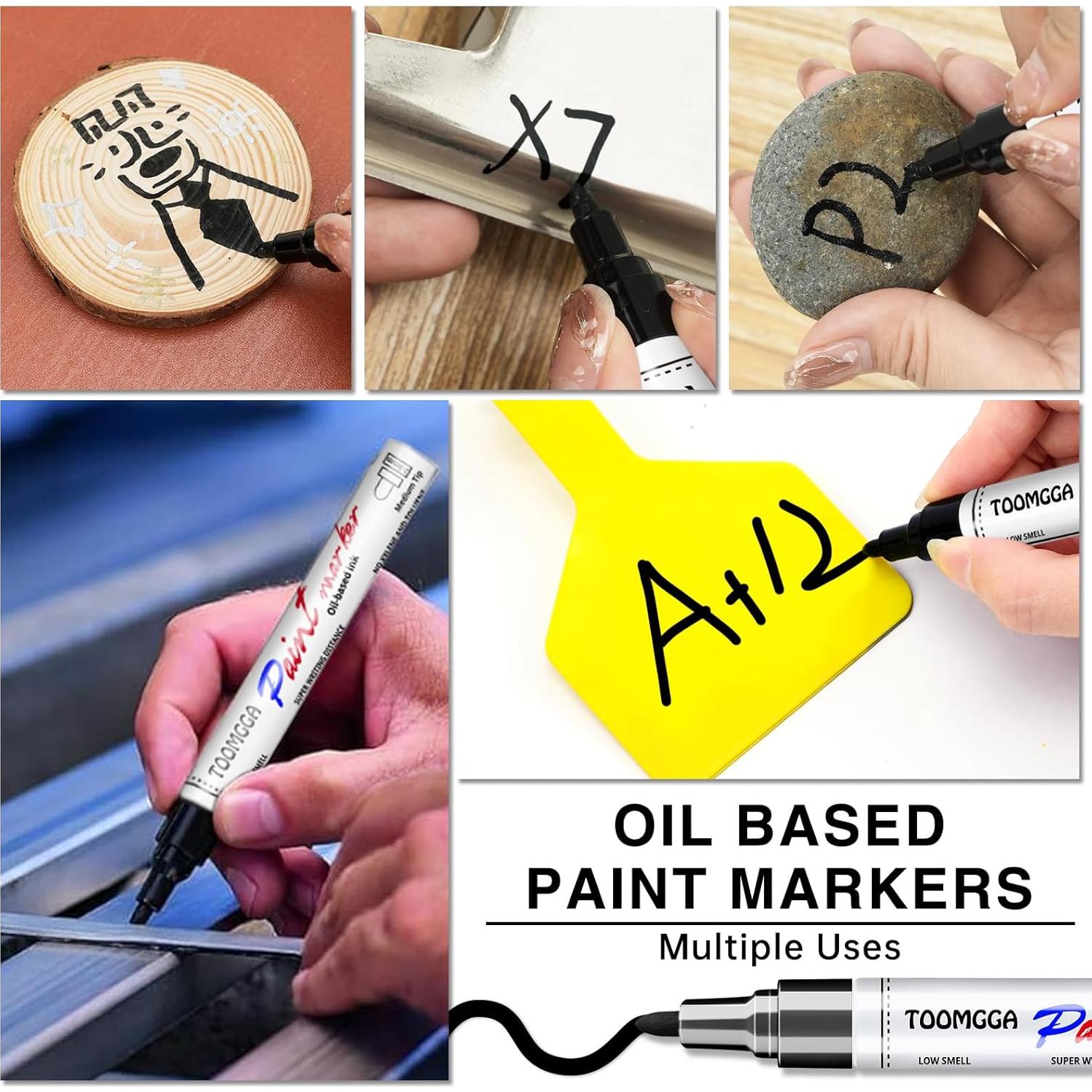 Marcadores de Pintura Blanca TOOMGGA - Paquete de 6 Unidades