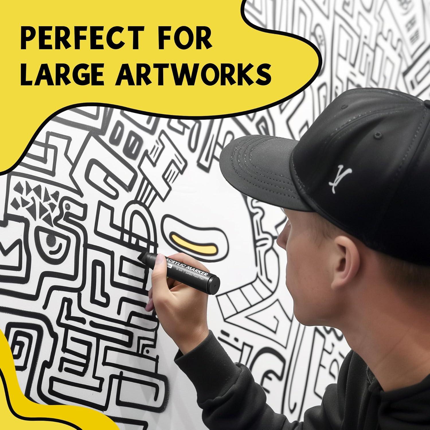 Juego de 3 Marcadores Permanentes Jumbo SRUOLOC Blancos 15mm