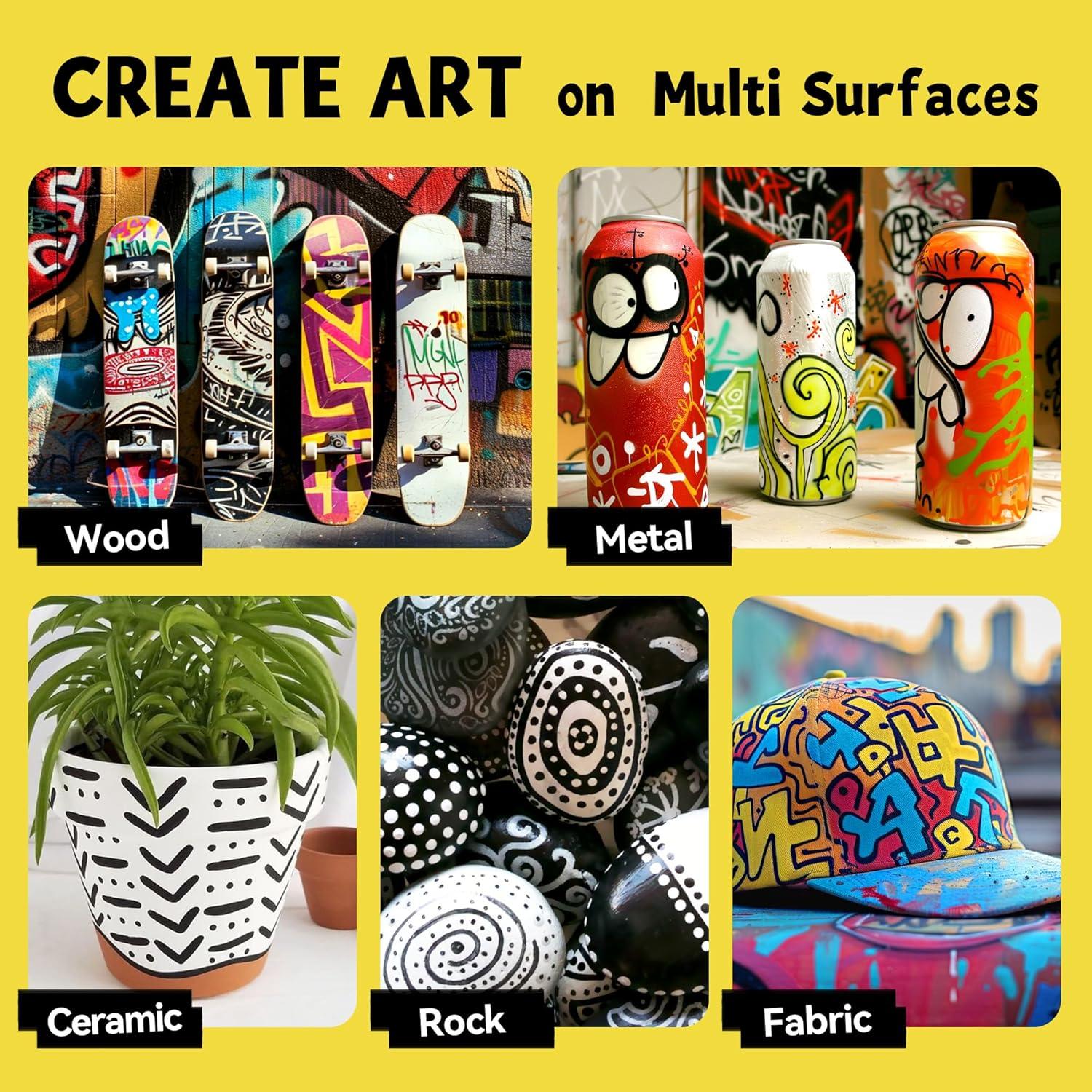 Juego de 3 Marcadores Permanentes Jumbo SRUOLOC Blancos 15mm