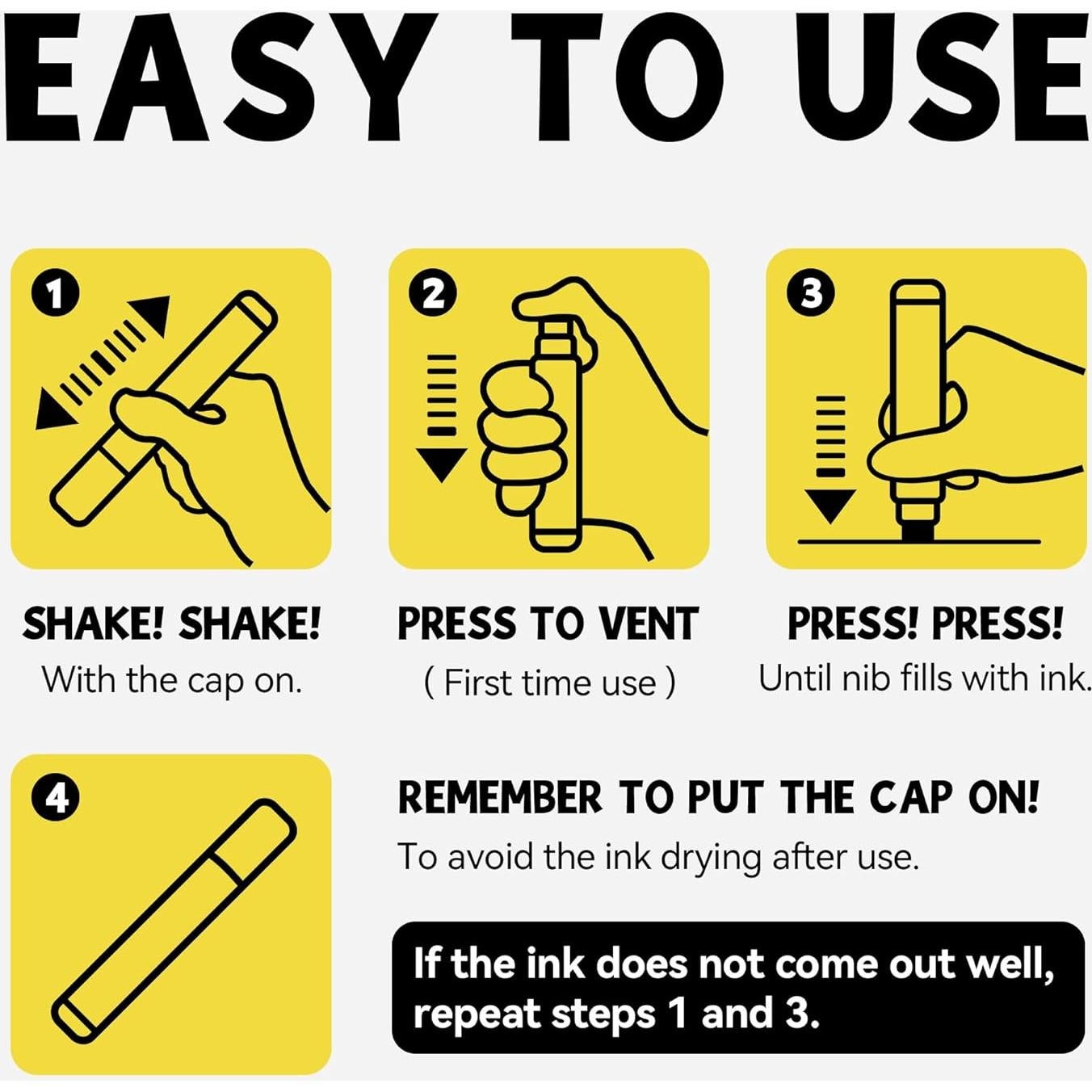 Juego de 3 Marcadores Permanentes Jumbo SRUOLOC Blancos 15mm