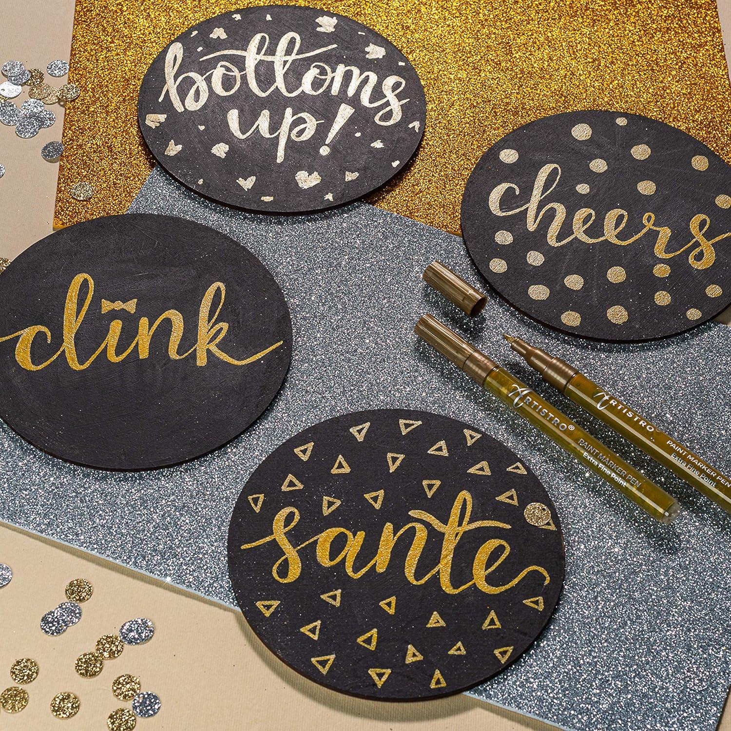 Marcadores Acrílicos Dorados y Plateados Artistro 0.7mm - 6 Unidades