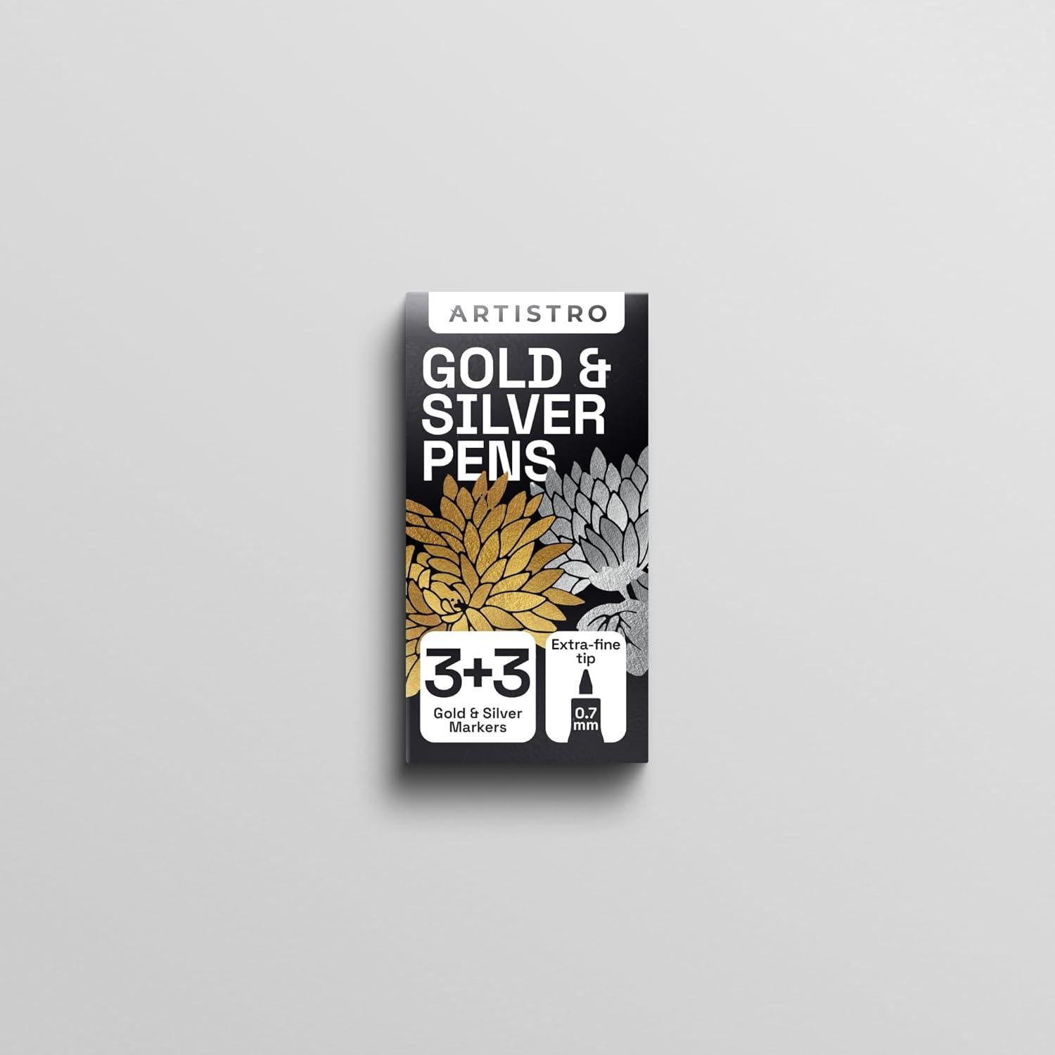 Marcadores Acrílicos Dorados y Plateados Artistro 0.7mm - 6 Unidades