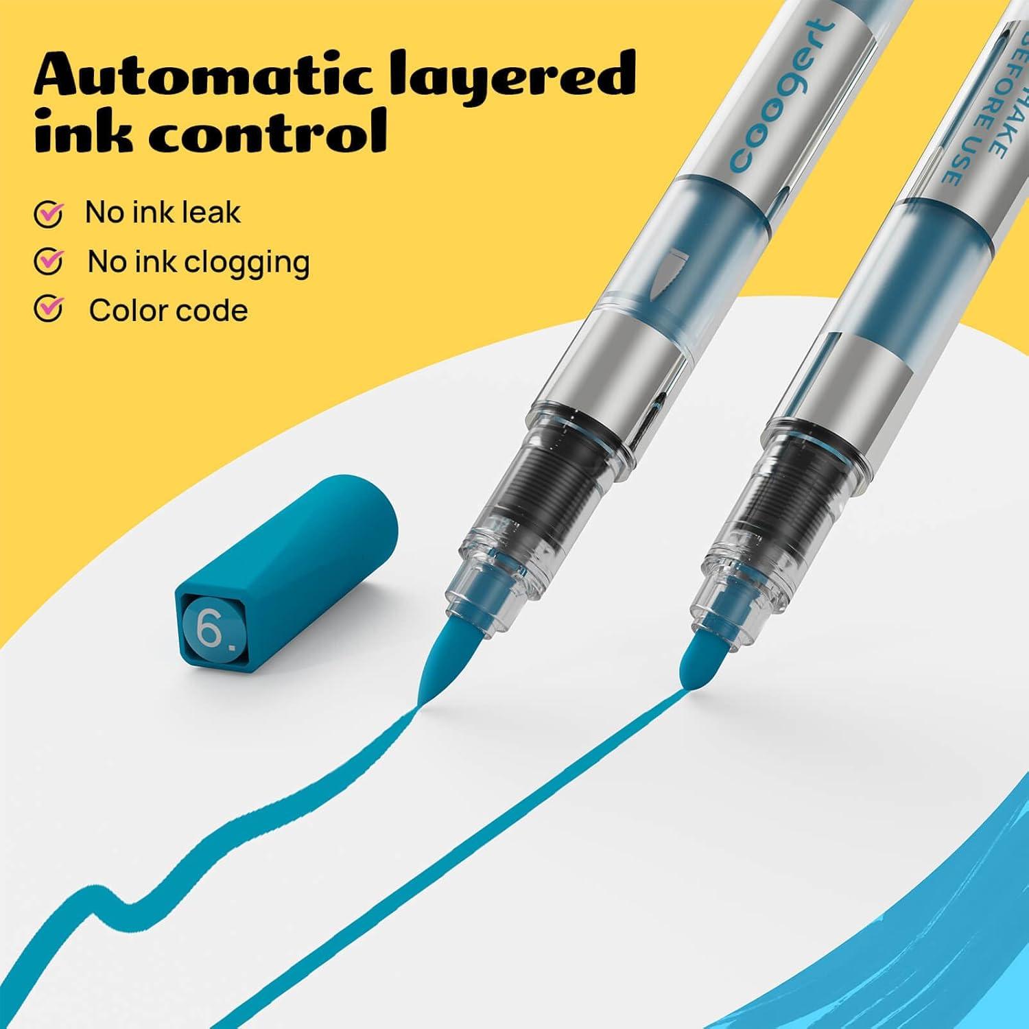 24 Marcadores de Pintura Acrílica Coogert Doble Punta 408g