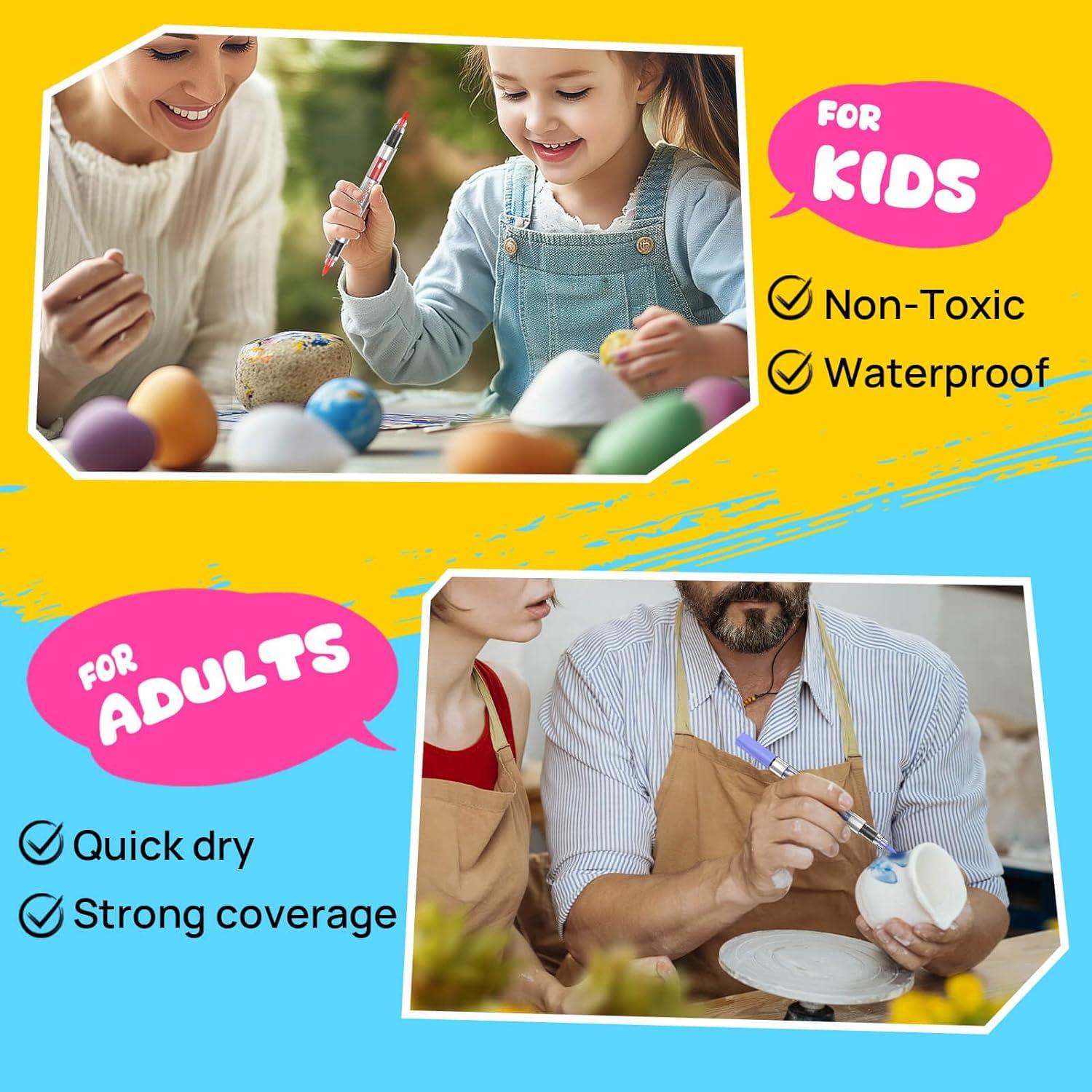 24 Marcadores de Pintura Acrílica Coogert Doble Punta 408g