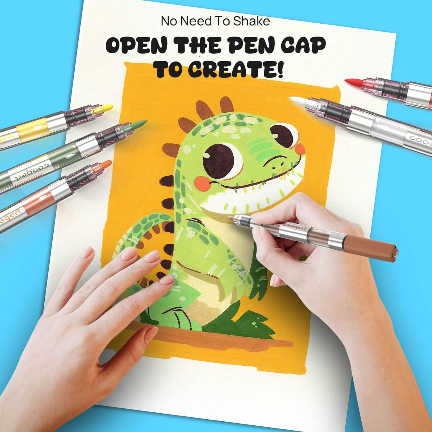 24 Marcadores de Pintura Acrílica Coogert Doble Punta 408g