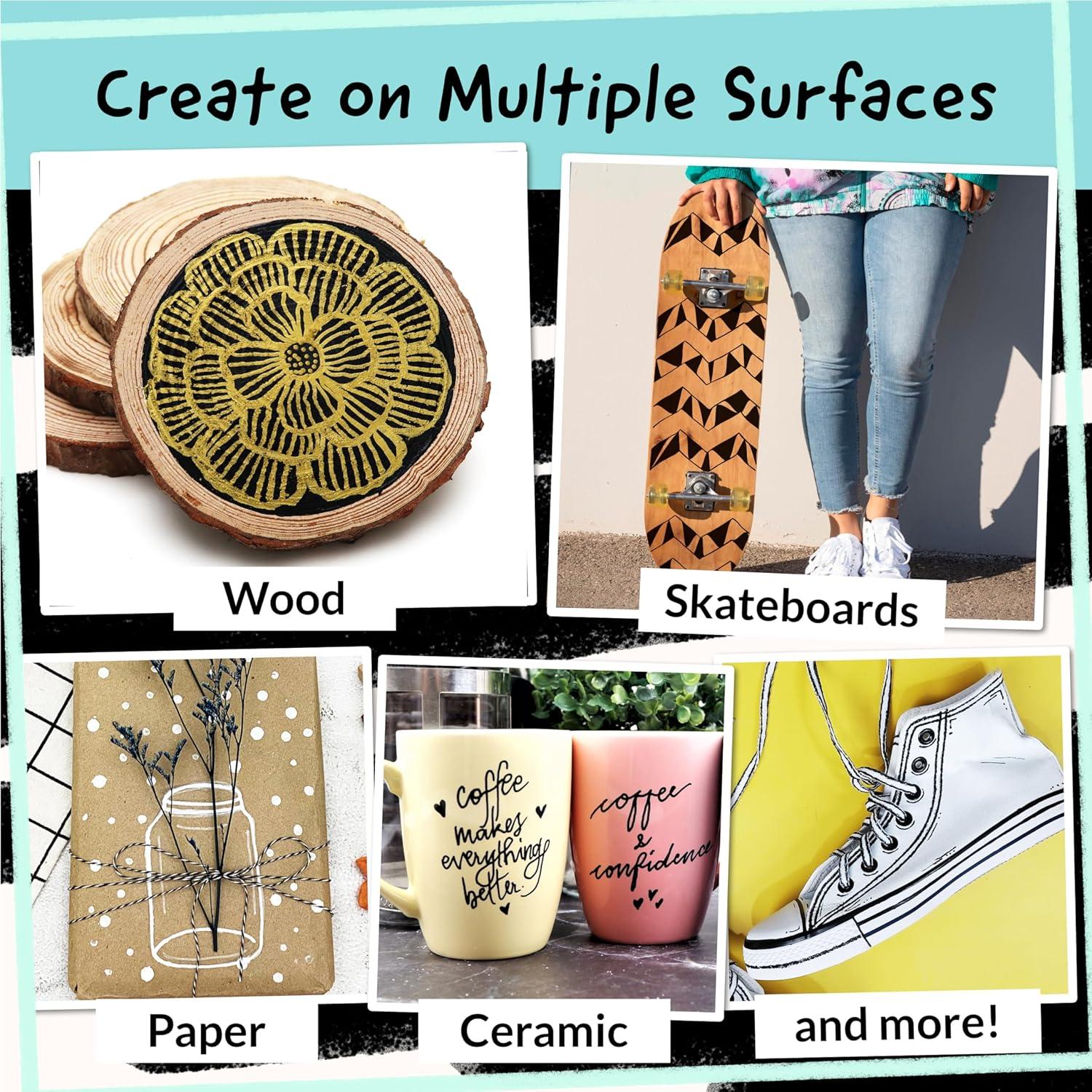 4 Marcadores de Pintura Acrílica Funcils Doble Punta 1-5mm