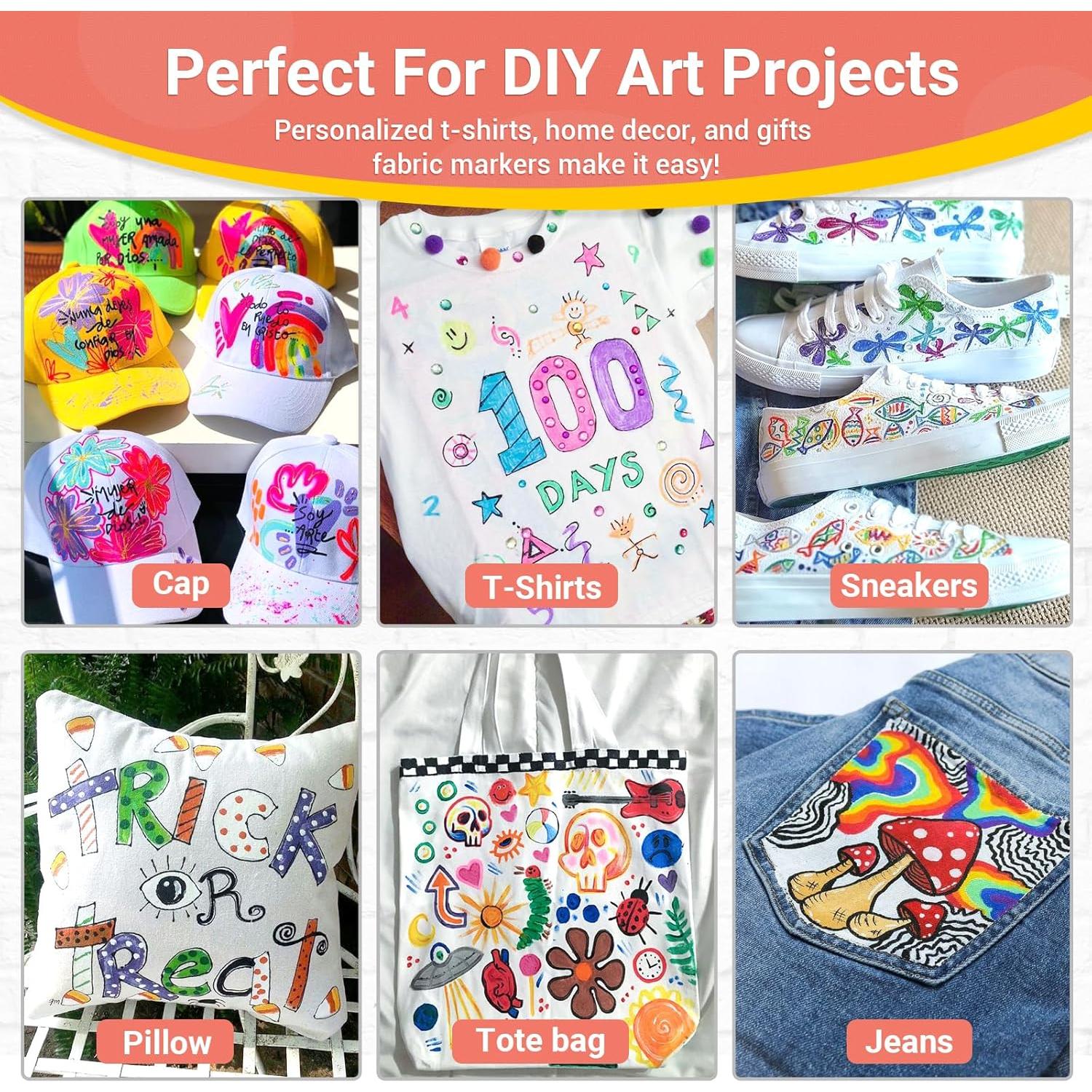 Marcadores de Tela JR.WHITE Set de 24 Colores Permanentes