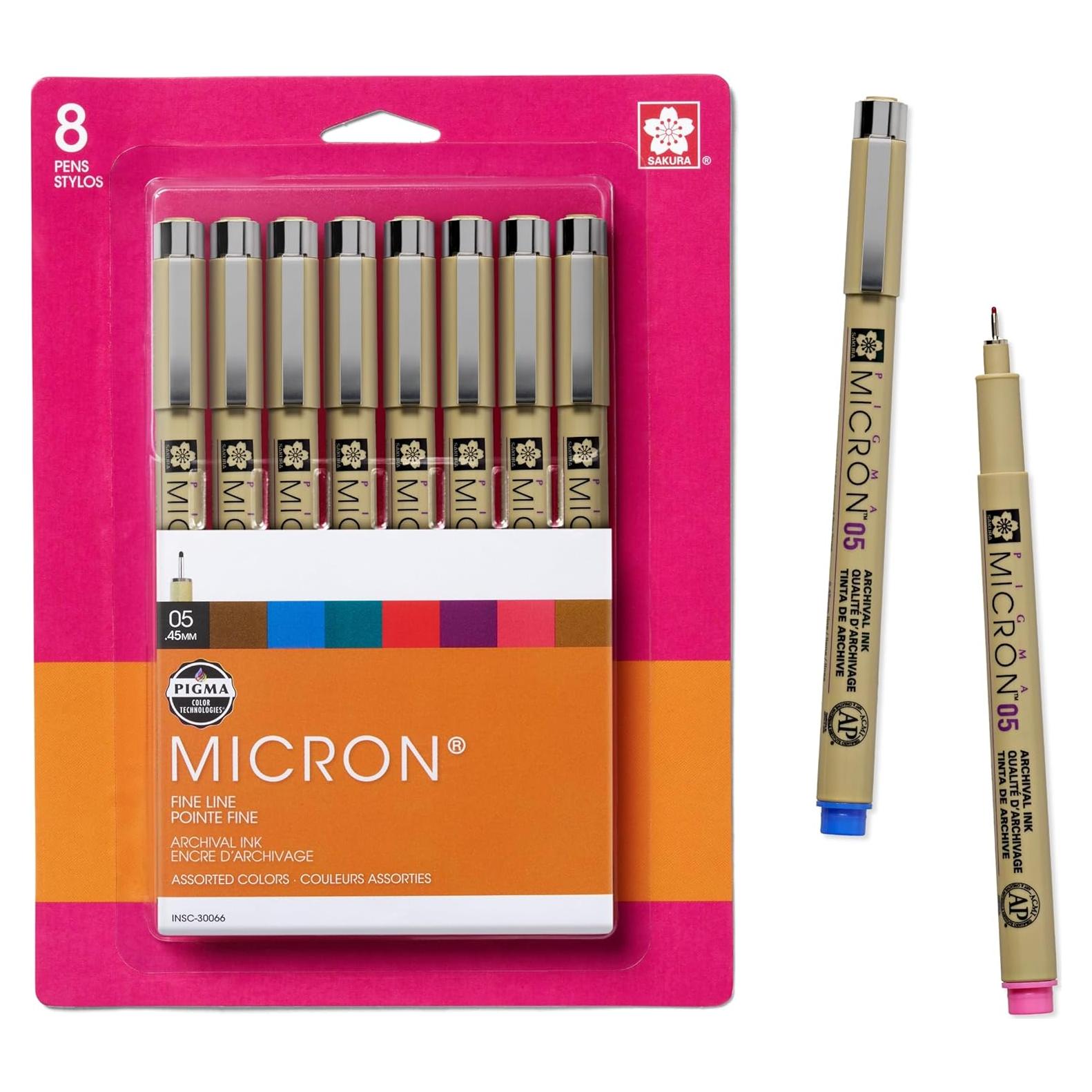 Set de Plumas Sakura Pigma Micron 05 - 8 Colores para Arte
