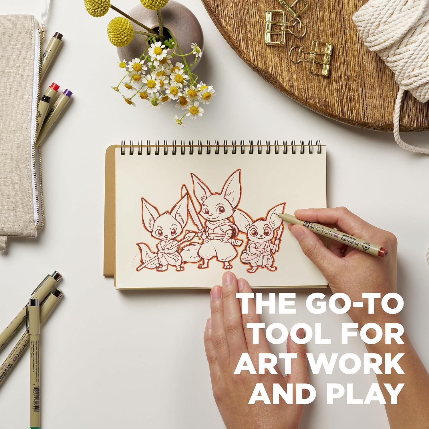 Set de Plumas Sakura Pigma Micron 05 - 8 Colores para Arte