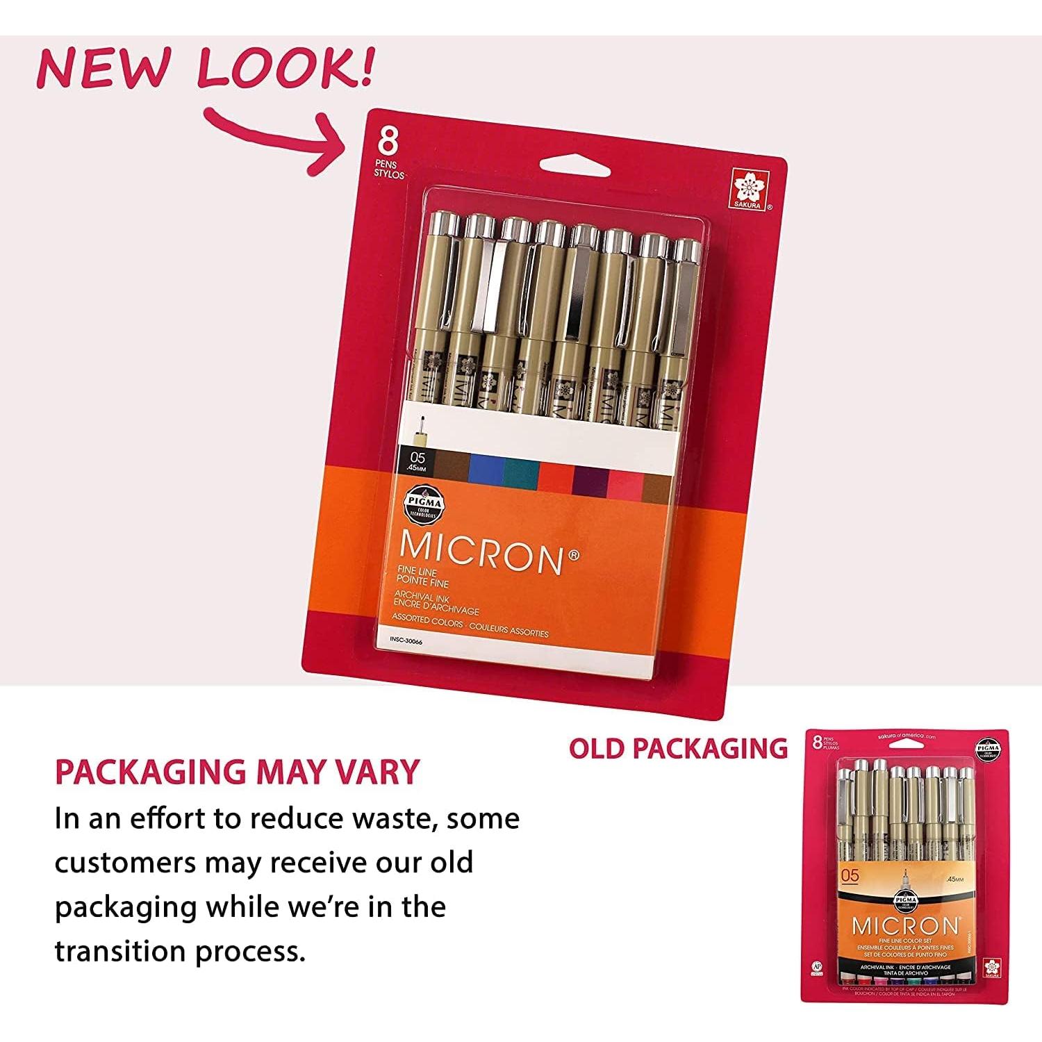 Set de Plumas Sakura Pigma Micron 05 - 8 Colores para Arte