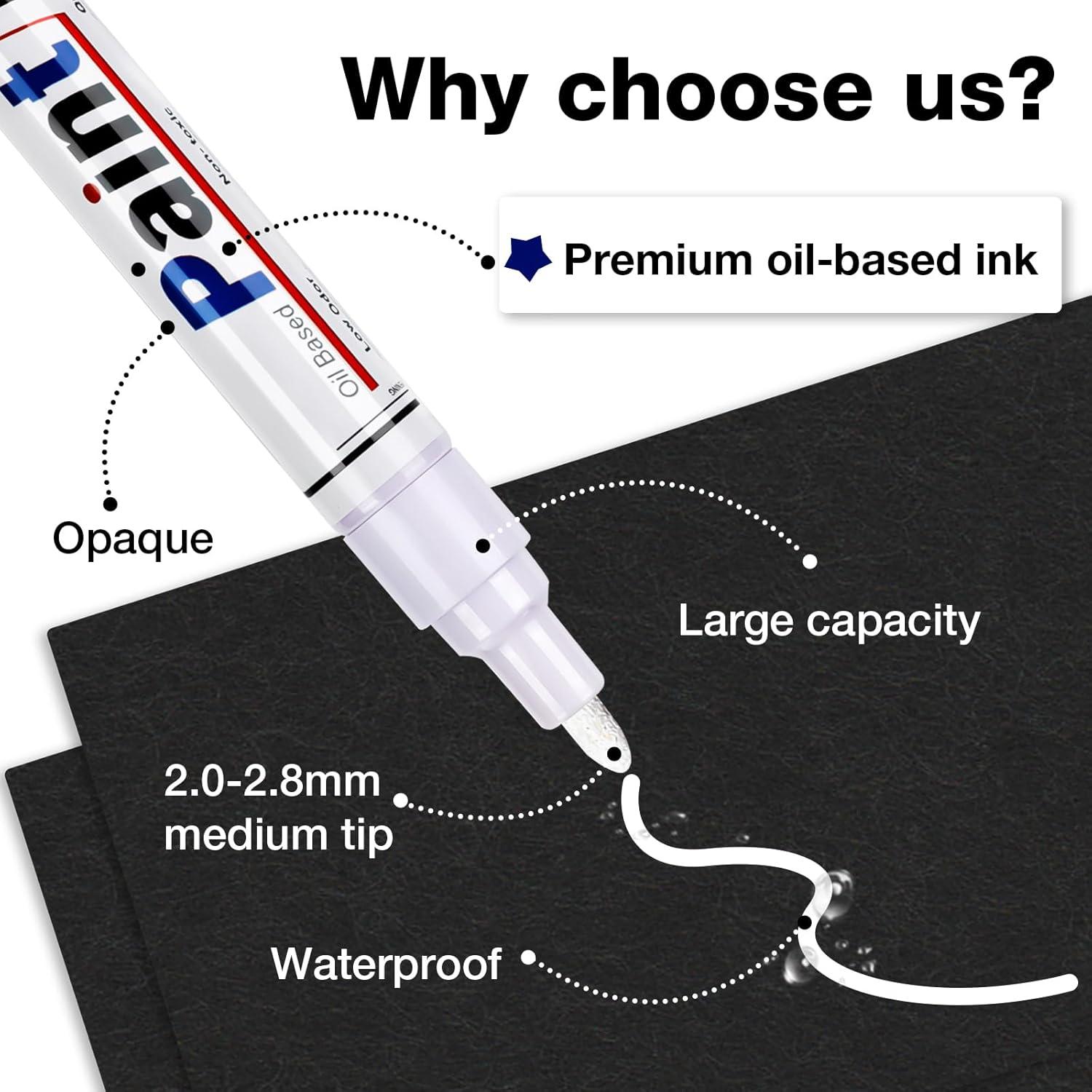 Marcadores Permanentes Blancos DAPAWIN - Paquete de 4, Punta Media