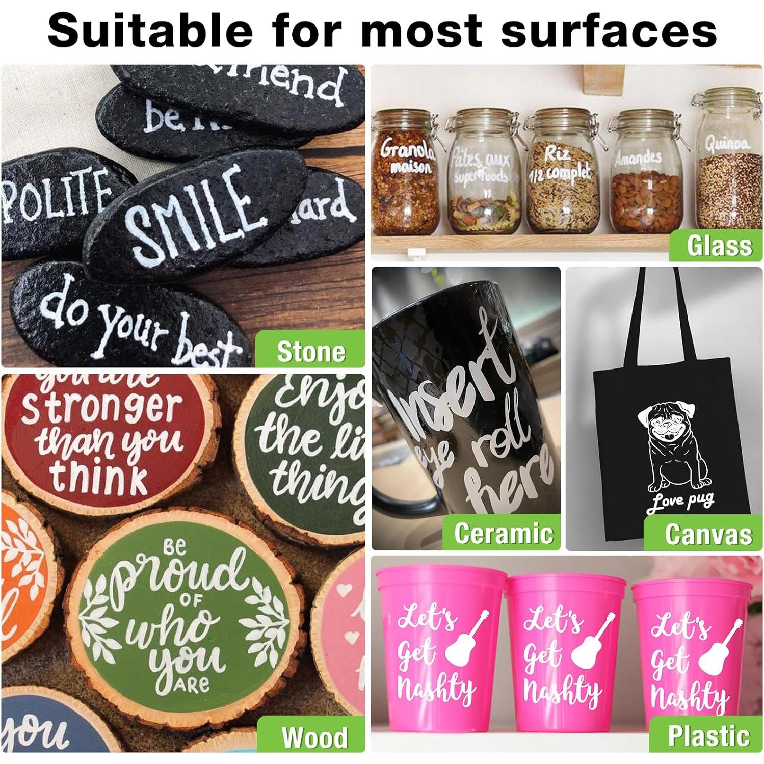 Marcadores Permanentes Blancos DAPAWIN - Paquete de 4, Punta Media