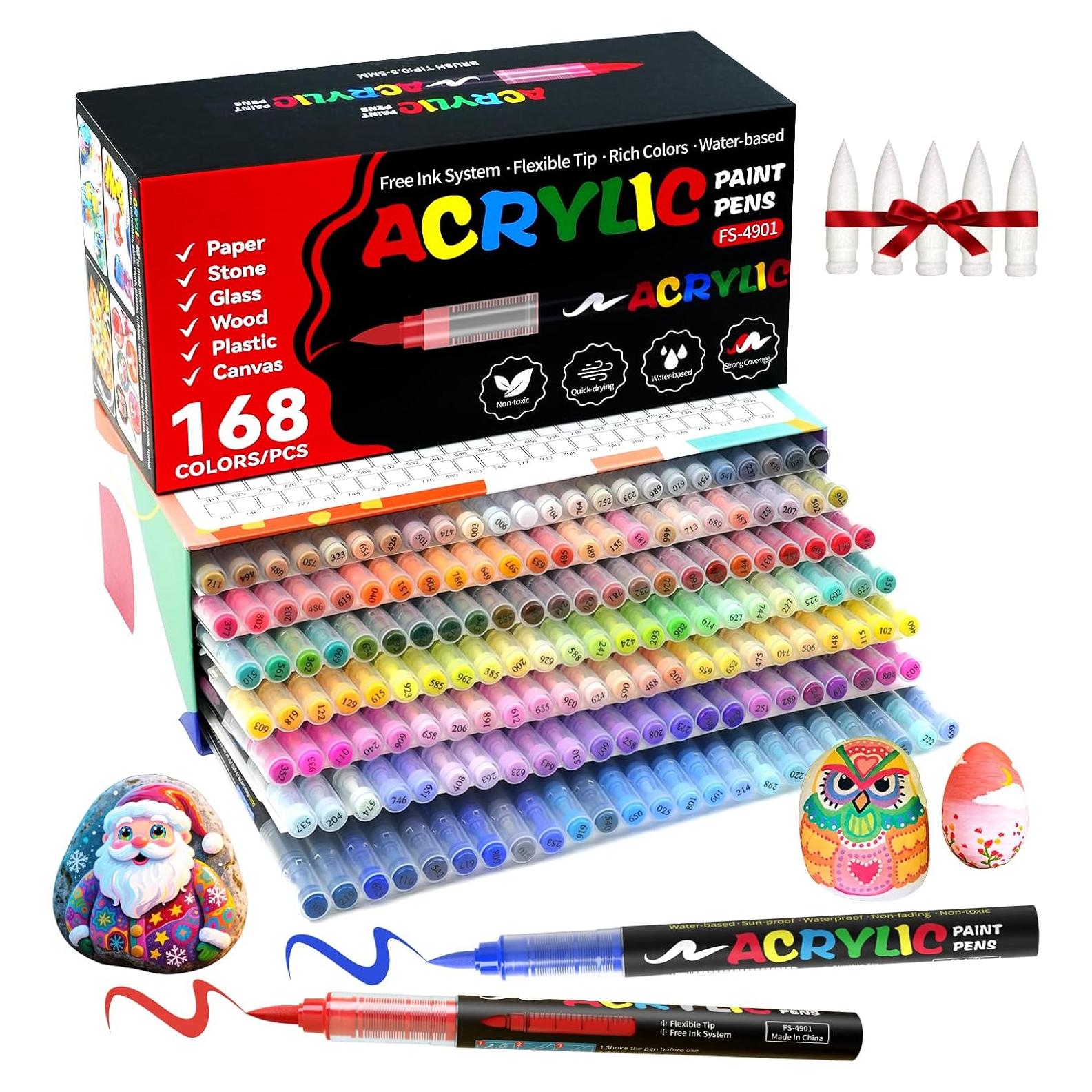 Set de 168 Marcadores de Pintura Acrílica TECADA Multicolor