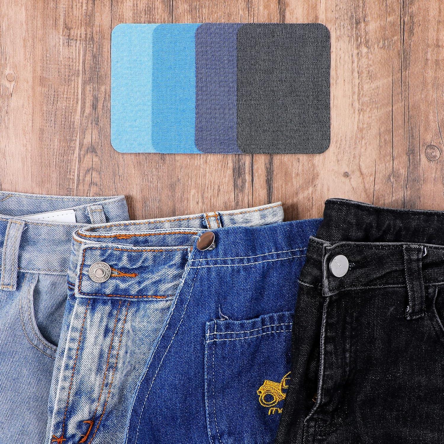 Iron on Patches for Clothing Repair, Denim Patches for Jeans Inside and Outside, 20pcs Sew on Jean Patch for Ripped Jeans, Denim Iron on Patch for Elbow & Knee, Versatile Fabric Repair Kit