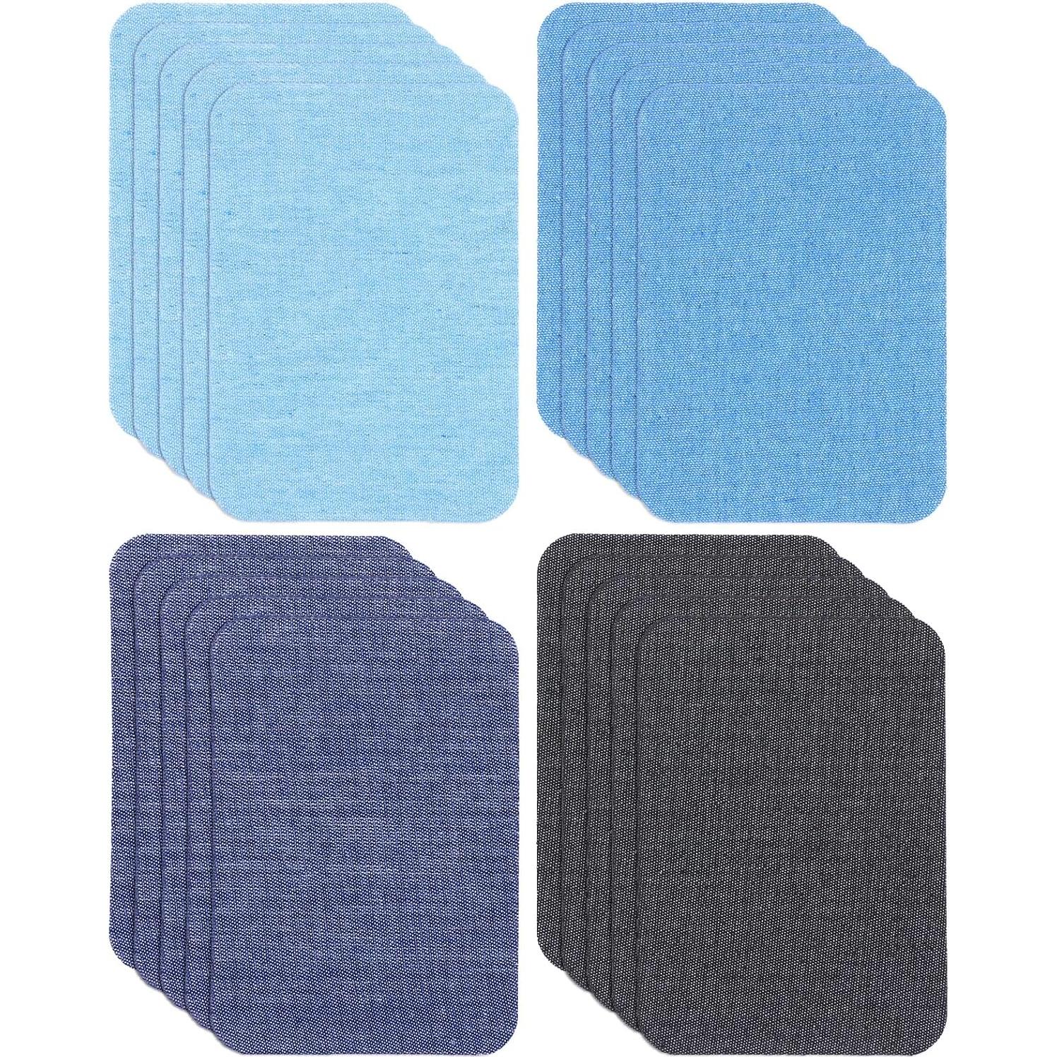 Iron on Patches for Clothing Repair, Denim Patches for Jeans Inside and Outside, 20pcs Sew on Jean Patch for Ripped Jeans, Denim Iron on Patch for Elbow & Knee, Versatile Fabric Repair Kit