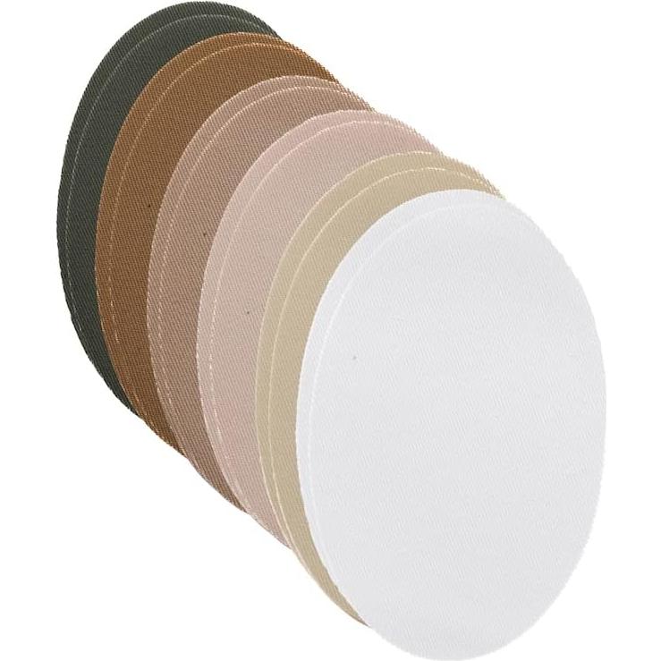 Johnson & Smith Iron On Patches - 12-Piece Iron On Patch for Clothing, Fabric Repair - Adhesive Fabric Patches in Oval Shapes - Easy to Use, No Sewing Needed - Cool Ovals Patches – Khaki