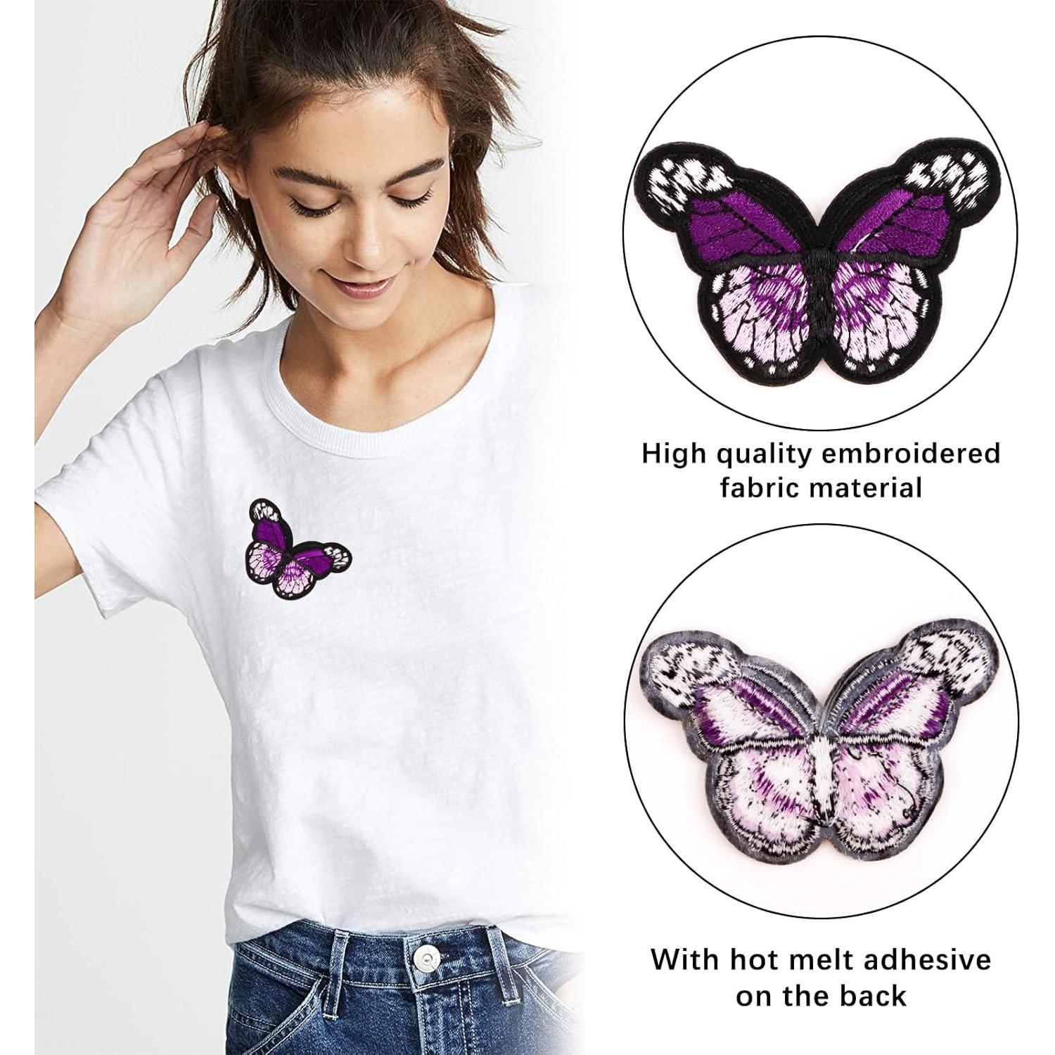 Set de 72 Parches Bordados Termoadhesivos RETON - Mariposas y Flores