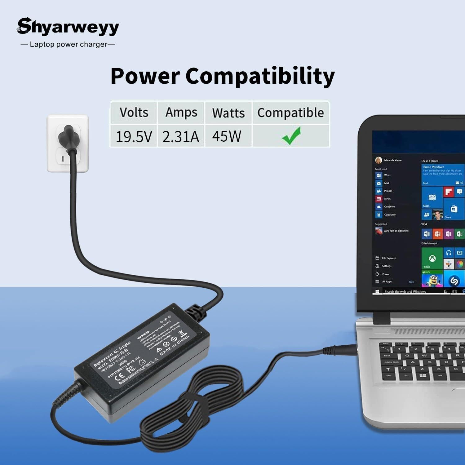 Adaptador de CA 45W HP Pavilion x360 Envy Elitebook 840
