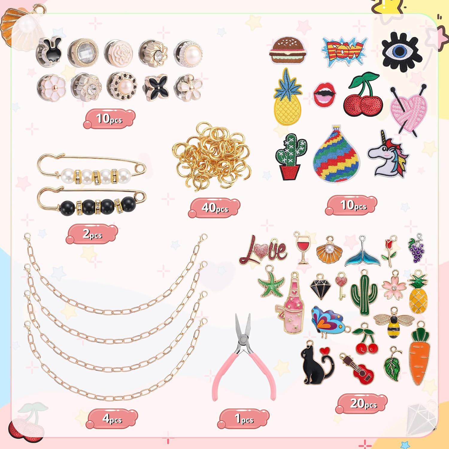 Kit de Parches y Cadenas Quorineo 87 Piezas para Gorras DIY