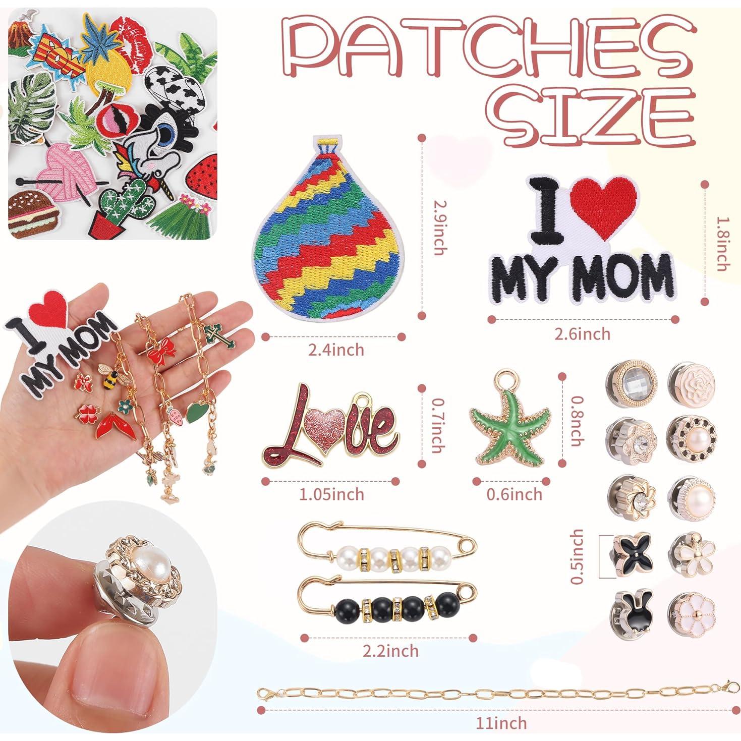 Kit de Parches y Cadenas Quorineo 87 Piezas para Gorras DIY