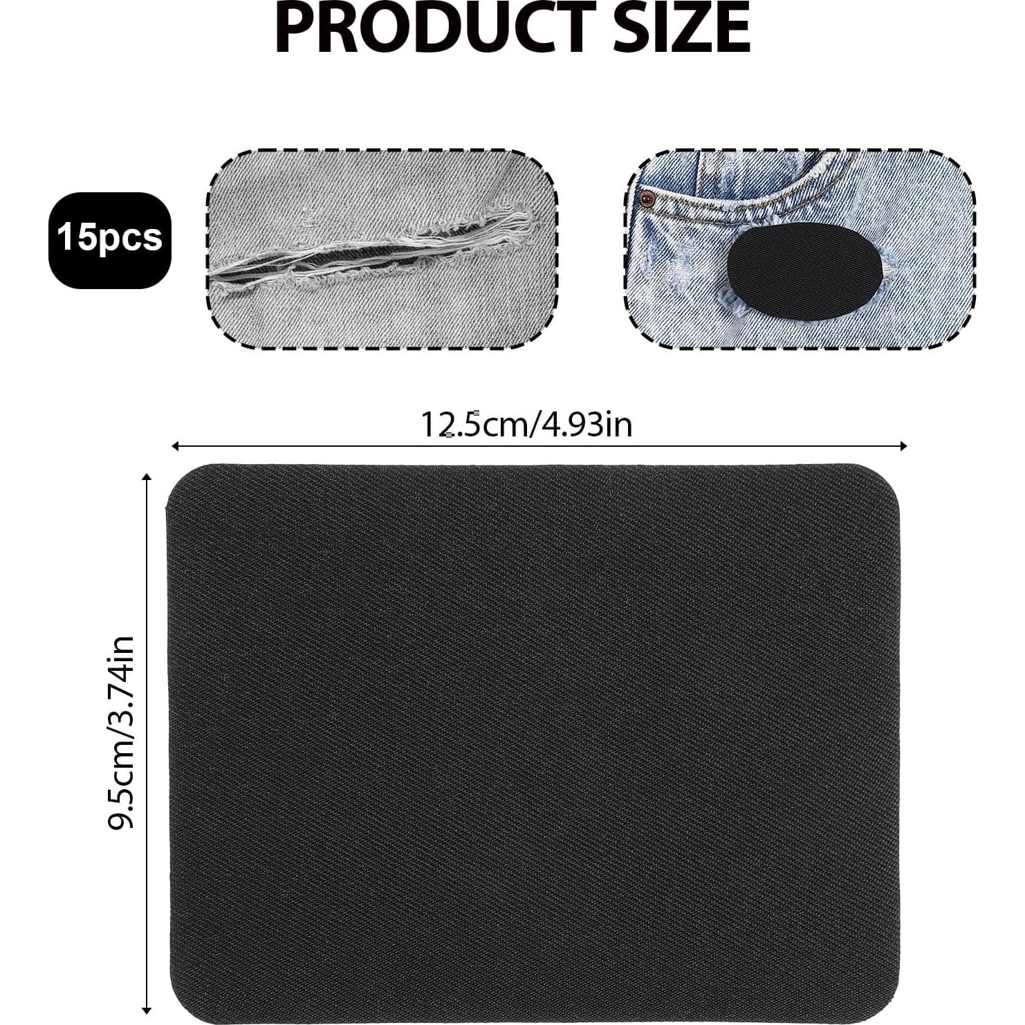 Giantree Parche Termoadhesivo Negro 15 Piezas 12.5x9.5cm