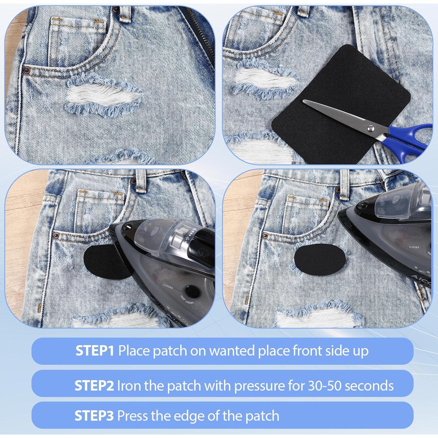 Giantree Parche Termoadhesivo Negro 15 Piezas 12.5x9.5cm