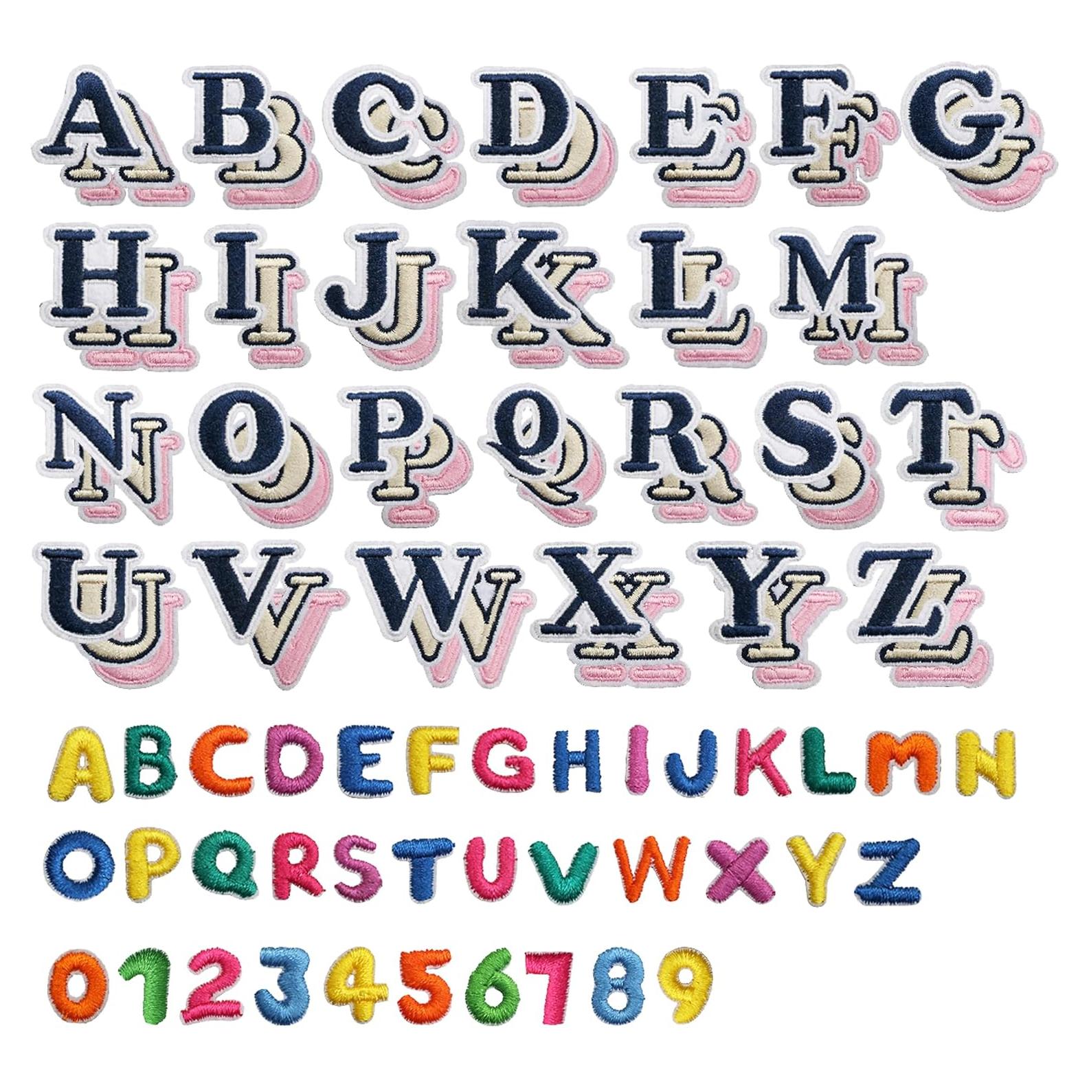 Kit 114 Pcs Parches Bordados Letras y Números Acrebow