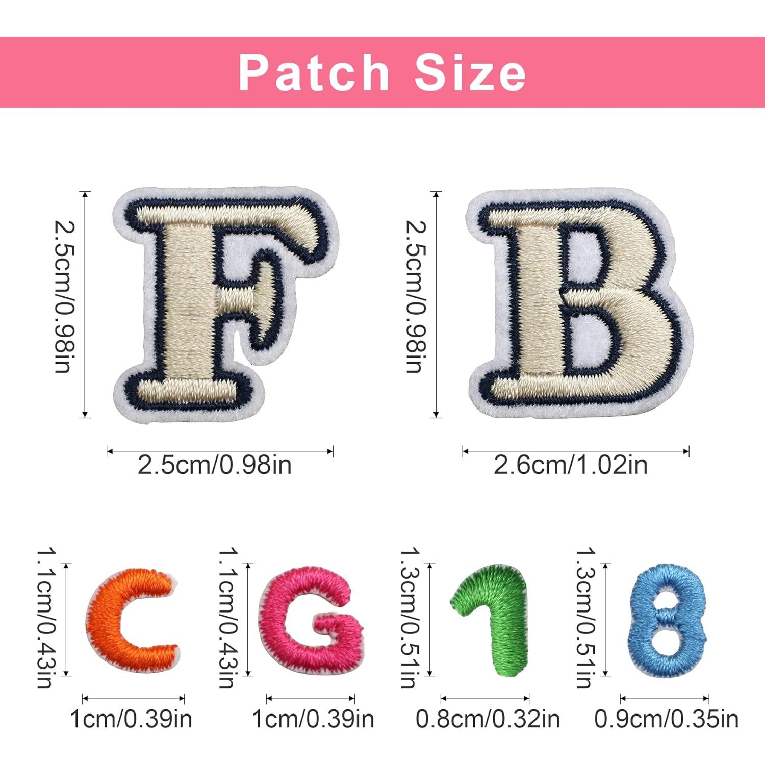 Kit 114 Pcs Parches Bordados Letras y Números Acrebow