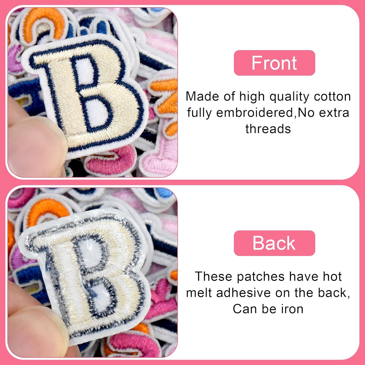 Kit 114 Pcs Parches Bordados Letras y Números Acrebow