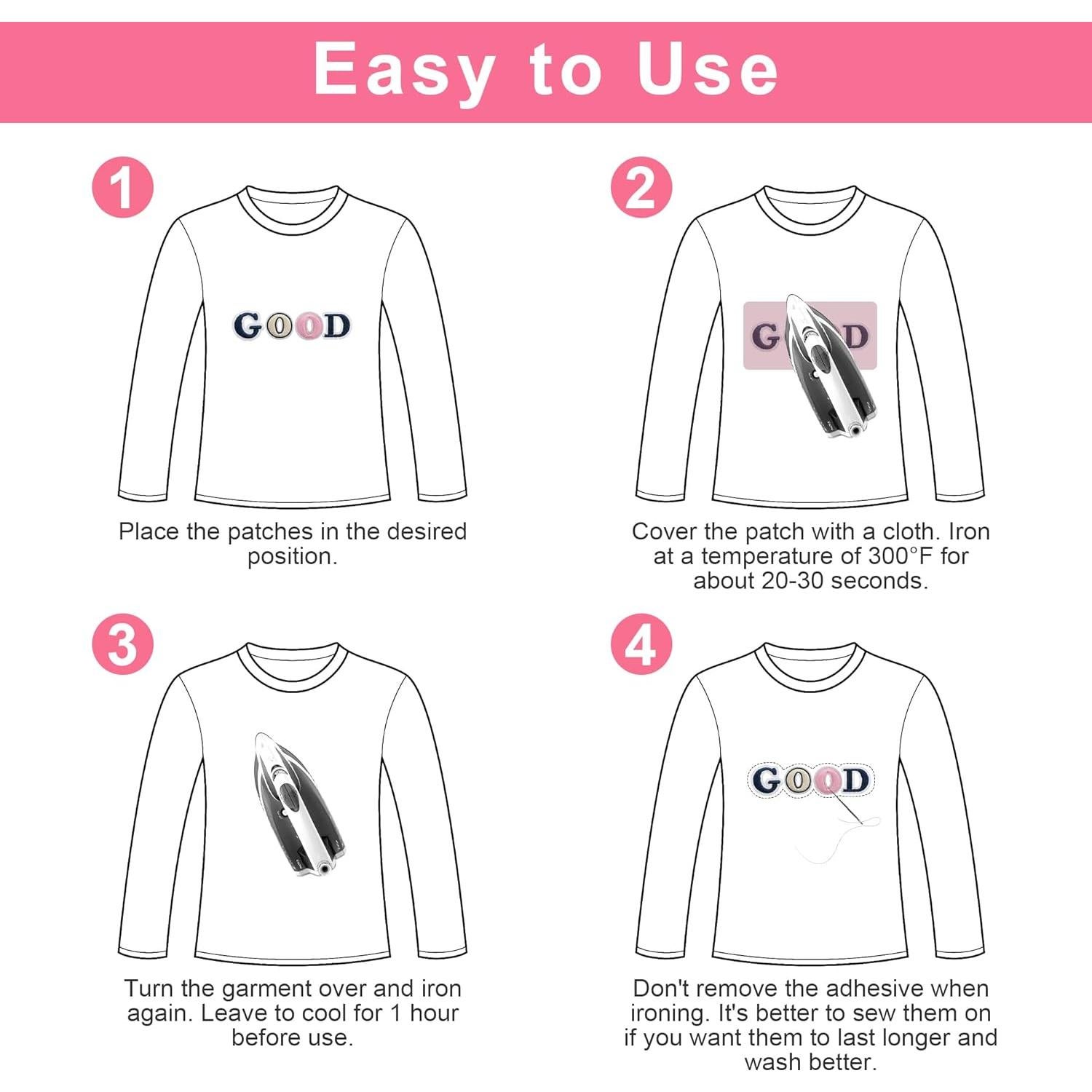 Kit 114 Pcs Parches Bordados Letras y Números Acrebow