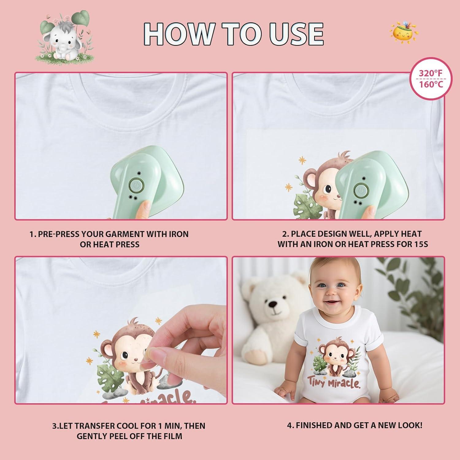 Kit de Transferencias de Plancha Falueqg - 30 Piezas Animales