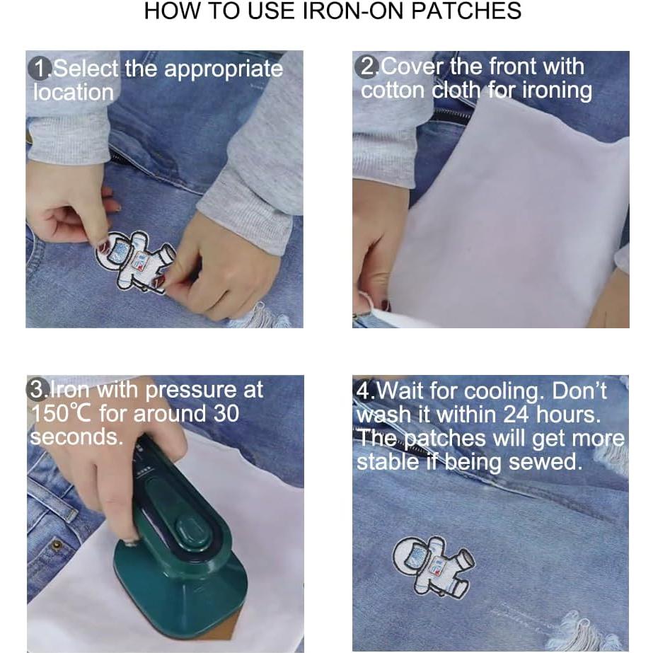 Kit de 18 Parches Bordados Termoadhesivos Bealuffe 2-6 cm