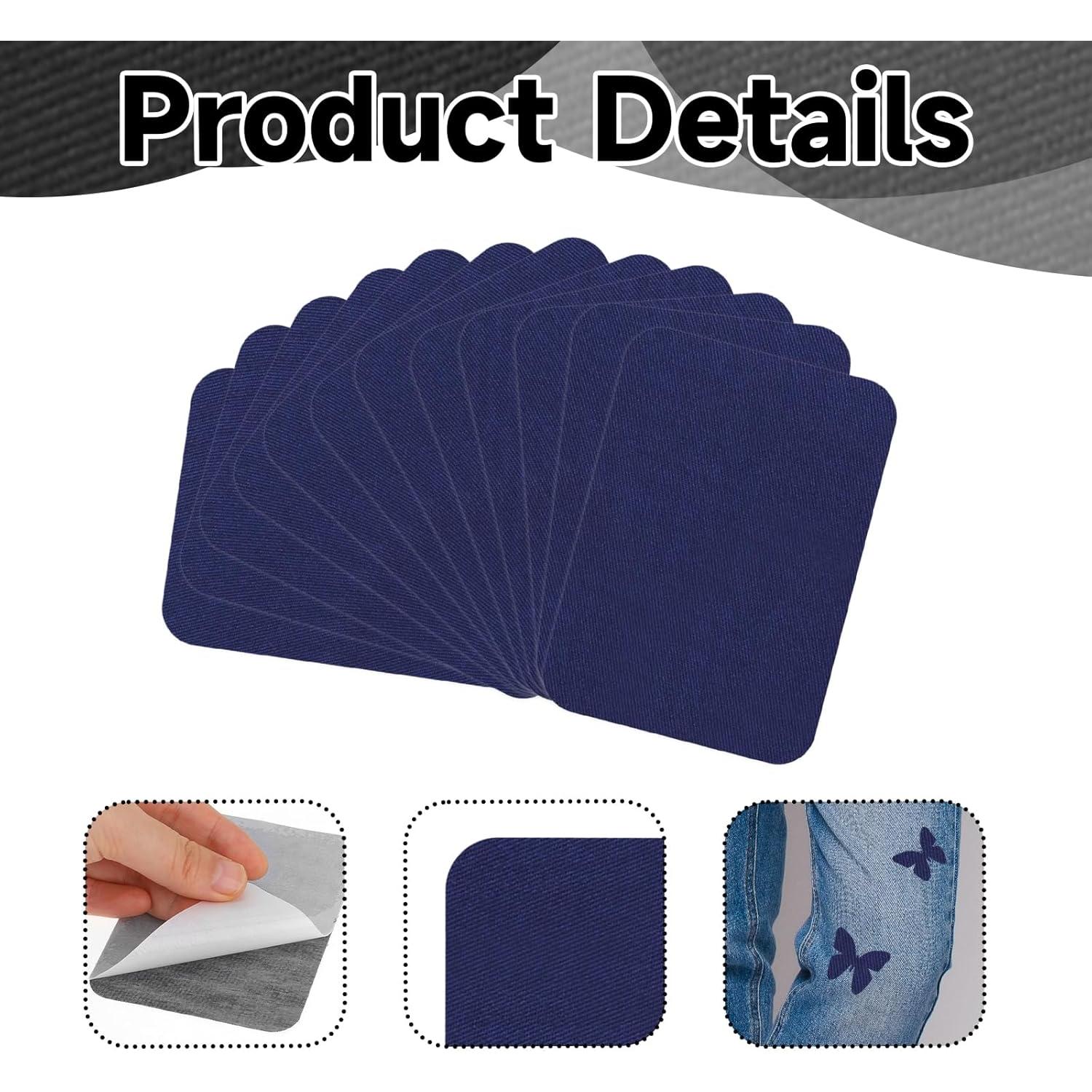 12 Parches Termoadhesivos KALIONE Azul Marino 12.5x9.5cm