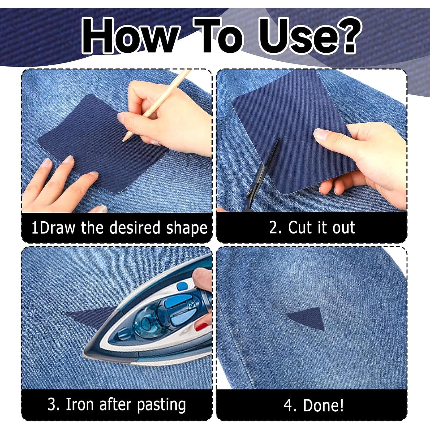 12 Parches Termoadhesivos KALIONE Azul Marino 12.5x9.5cm