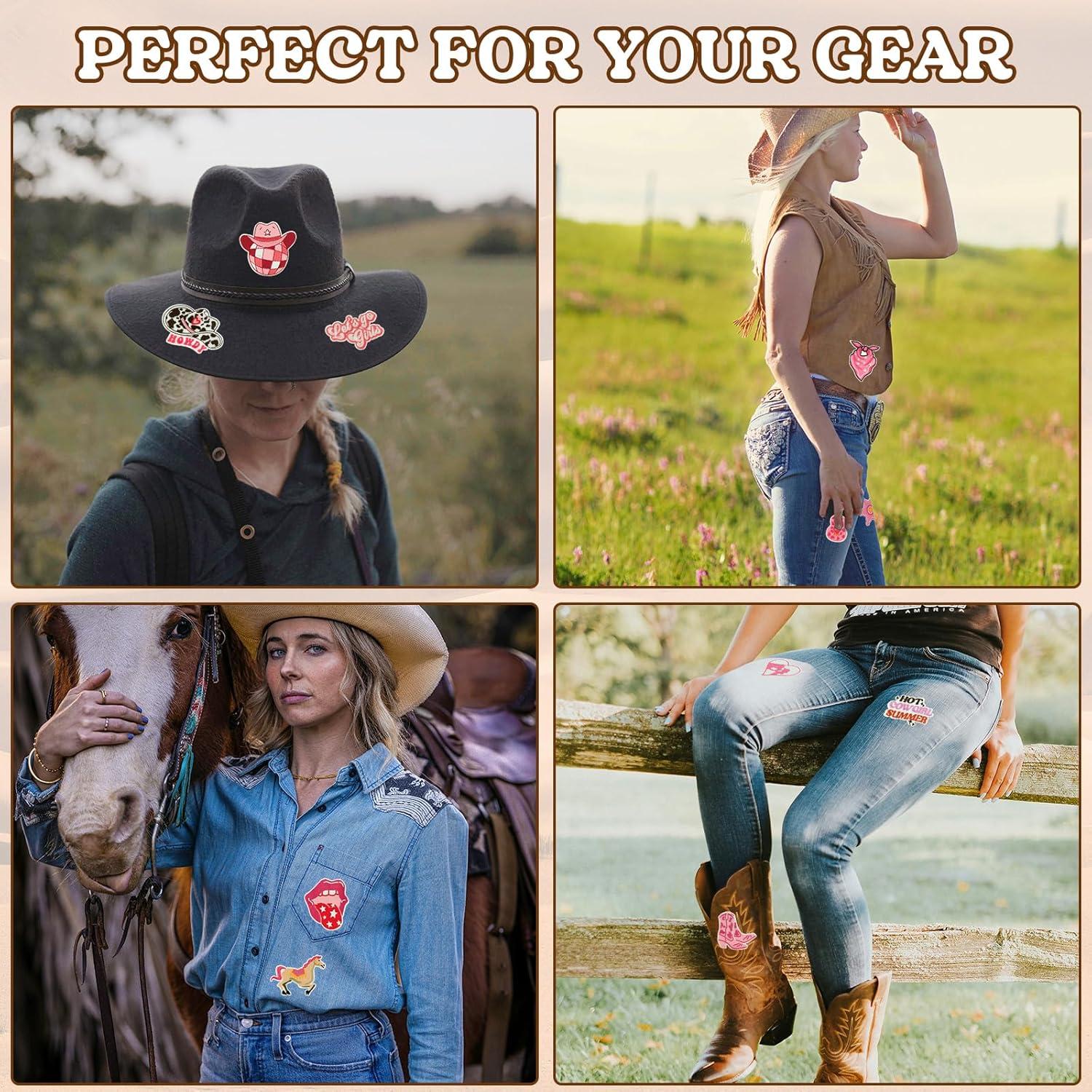 19 Piezas Parche Bordado Vaquero Rosa XMJY para Ropa y Gorras