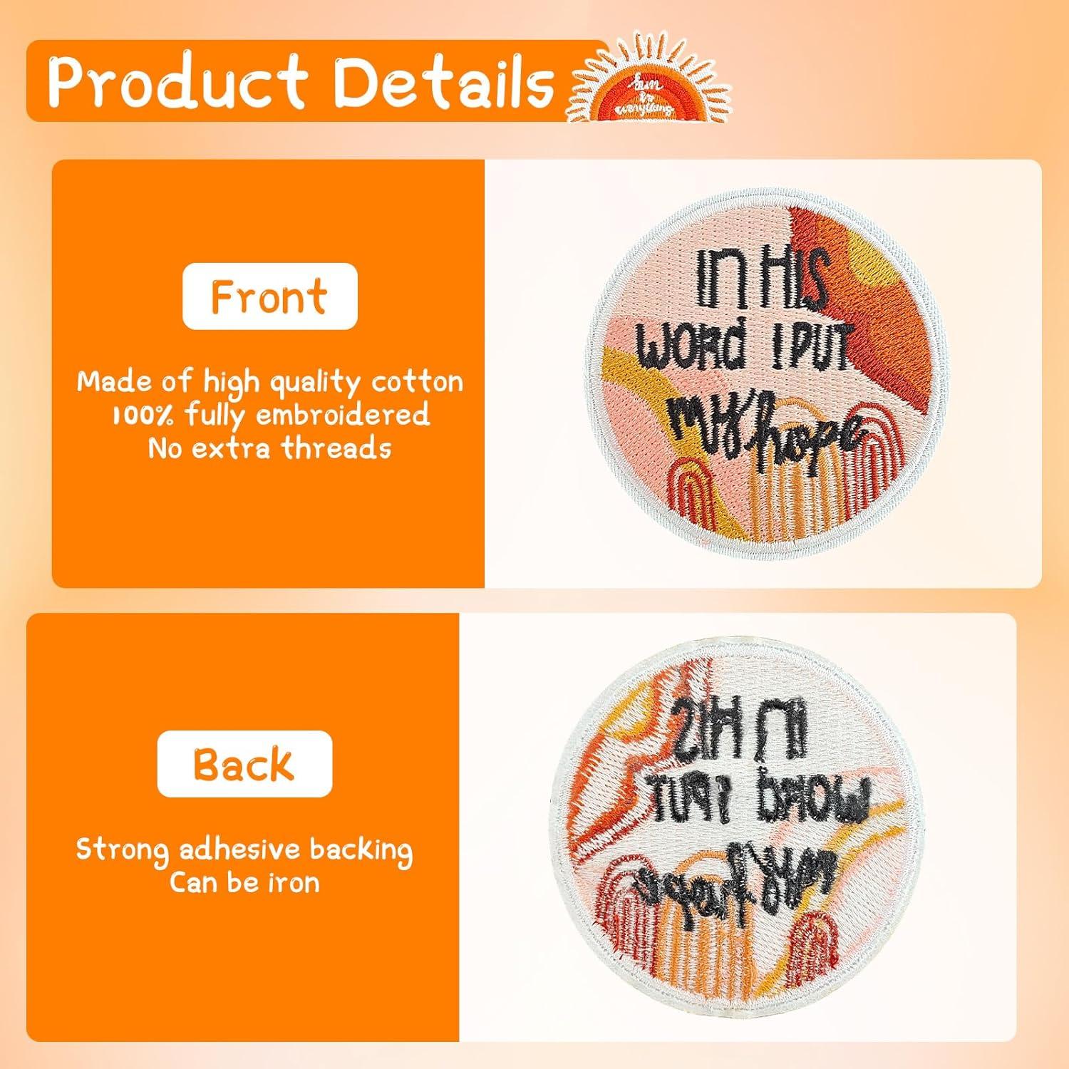 50 Parches de Hierro Boho RF-Patch con Afirmaciones Positivas