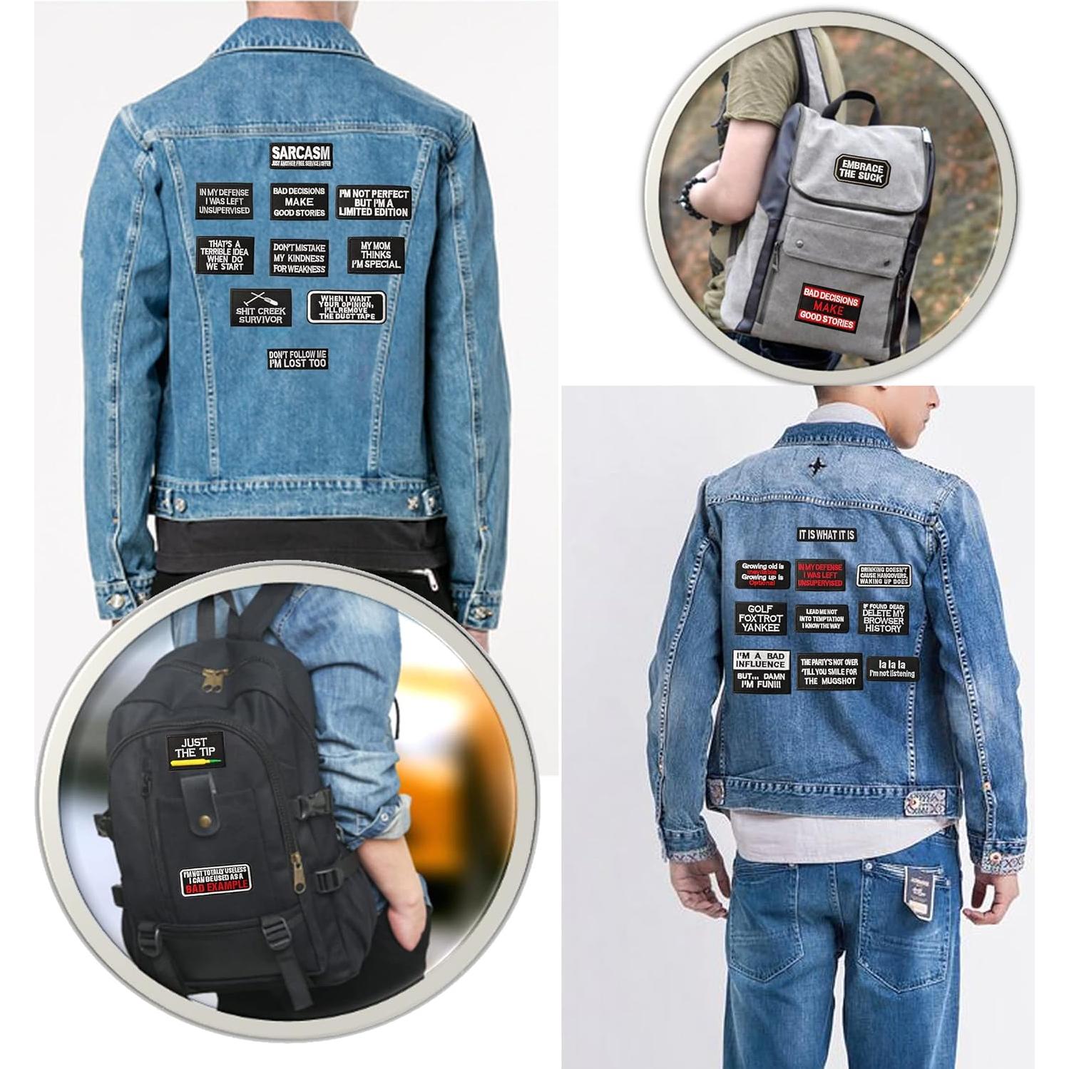 Parche Termoadhesivo CDzyzh 36pcs Frases Divertidas 10x7cm