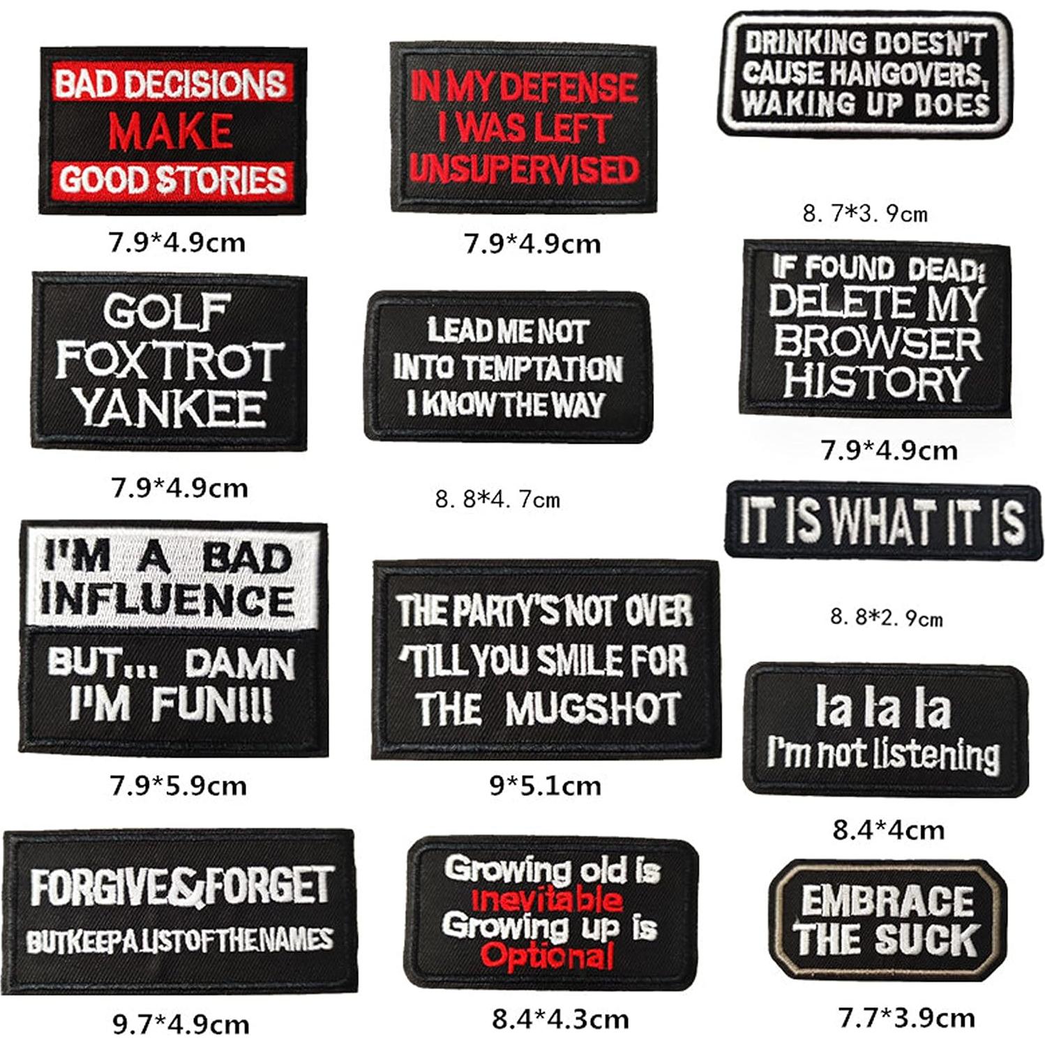 Parche Termoadhesivo CDzyzh 36pcs Frases Divertidas 10x7cm