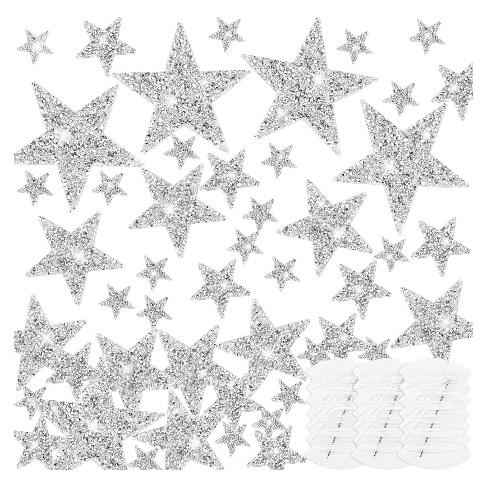 80 Parches Termoadhesivos de Estrella Jollidecor con Strass