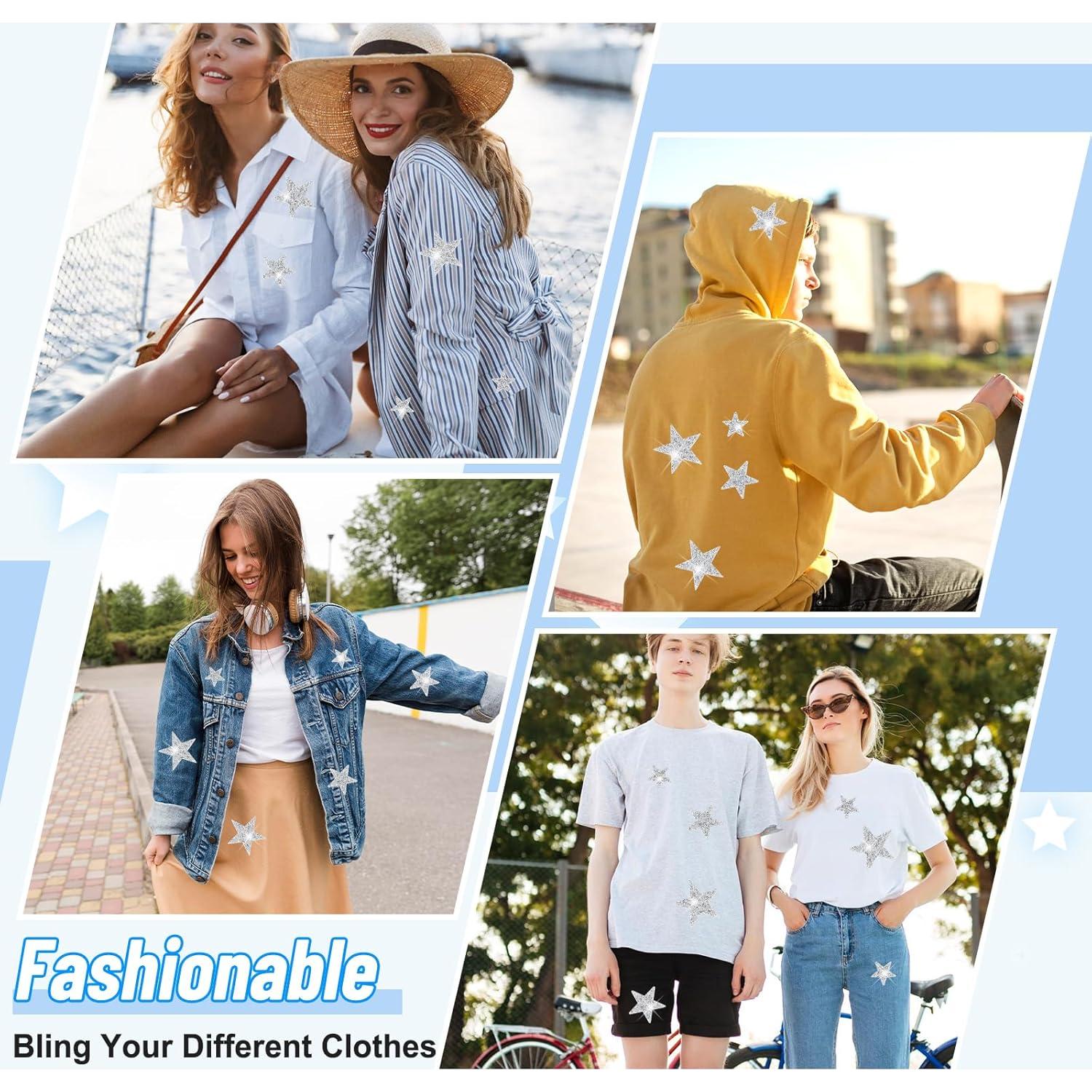 80 Parches Termoadhesivos de Estrella Jollidecor con Strass