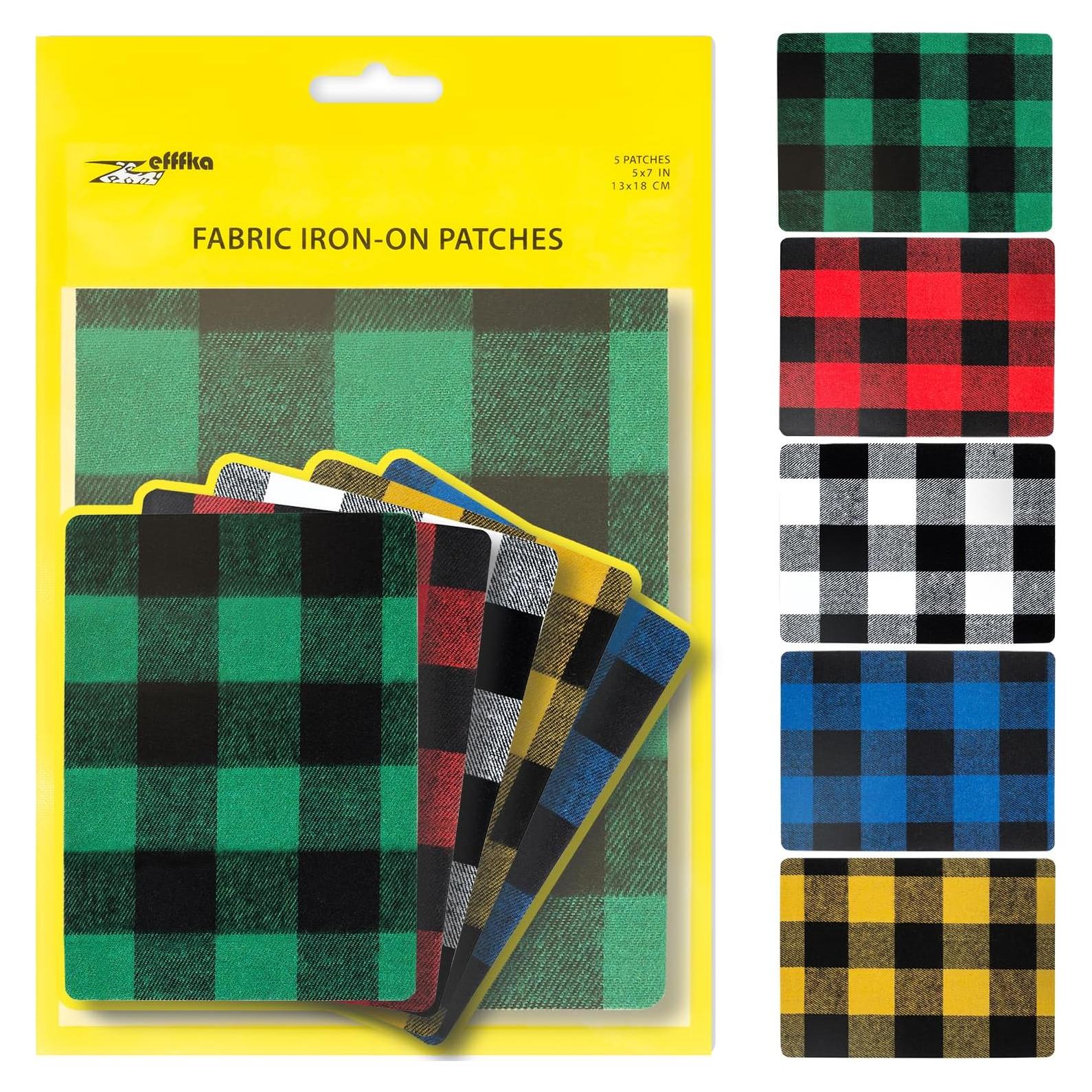 Parches de Tela a Planchar ZEFFFKA 100% Algodón 5 Piezas 13x18 cm