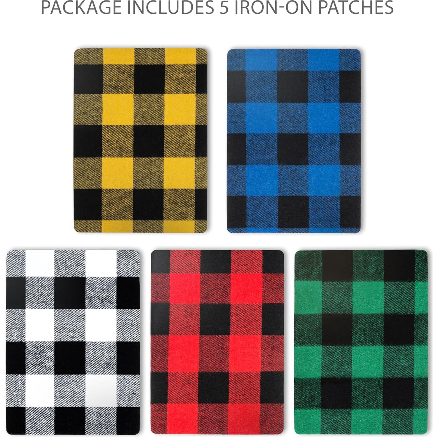 Parches de Tela a Planchar ZEFFFKA 100% Algodón 5 Piezas 13x18 cm