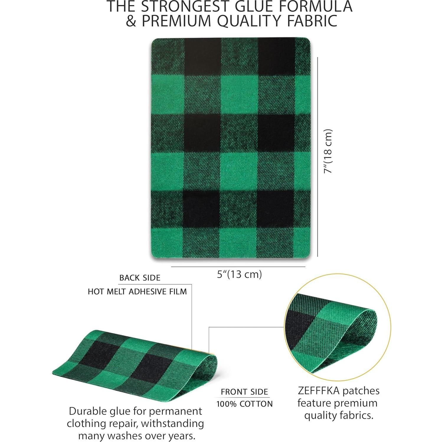 Parches de Tela a Planchar ZEFFFKA 100% Algodón 5 Piezas 13x18 cm