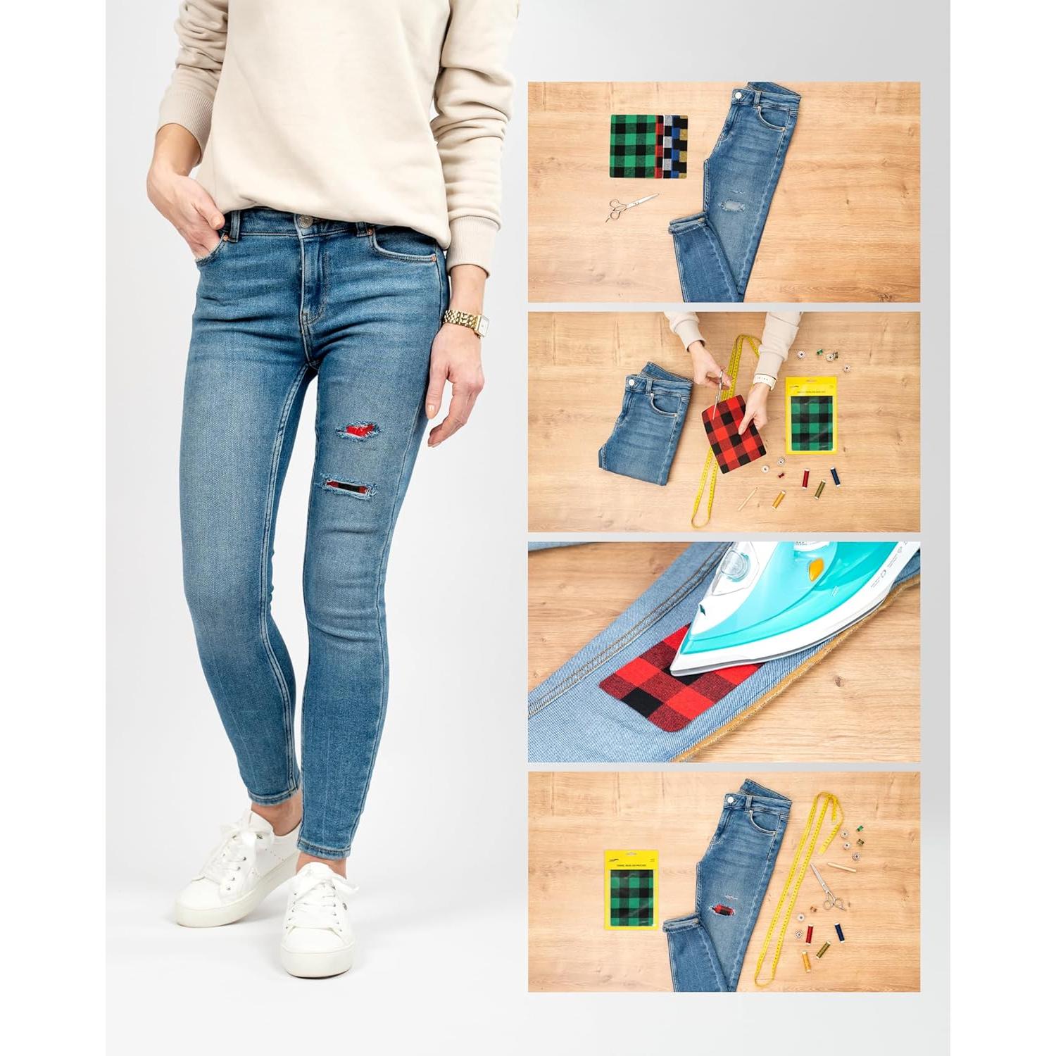 Parches de Tela a Planchar ZEFFFKA 100% Algodón 5 Piezas 13x18 cm