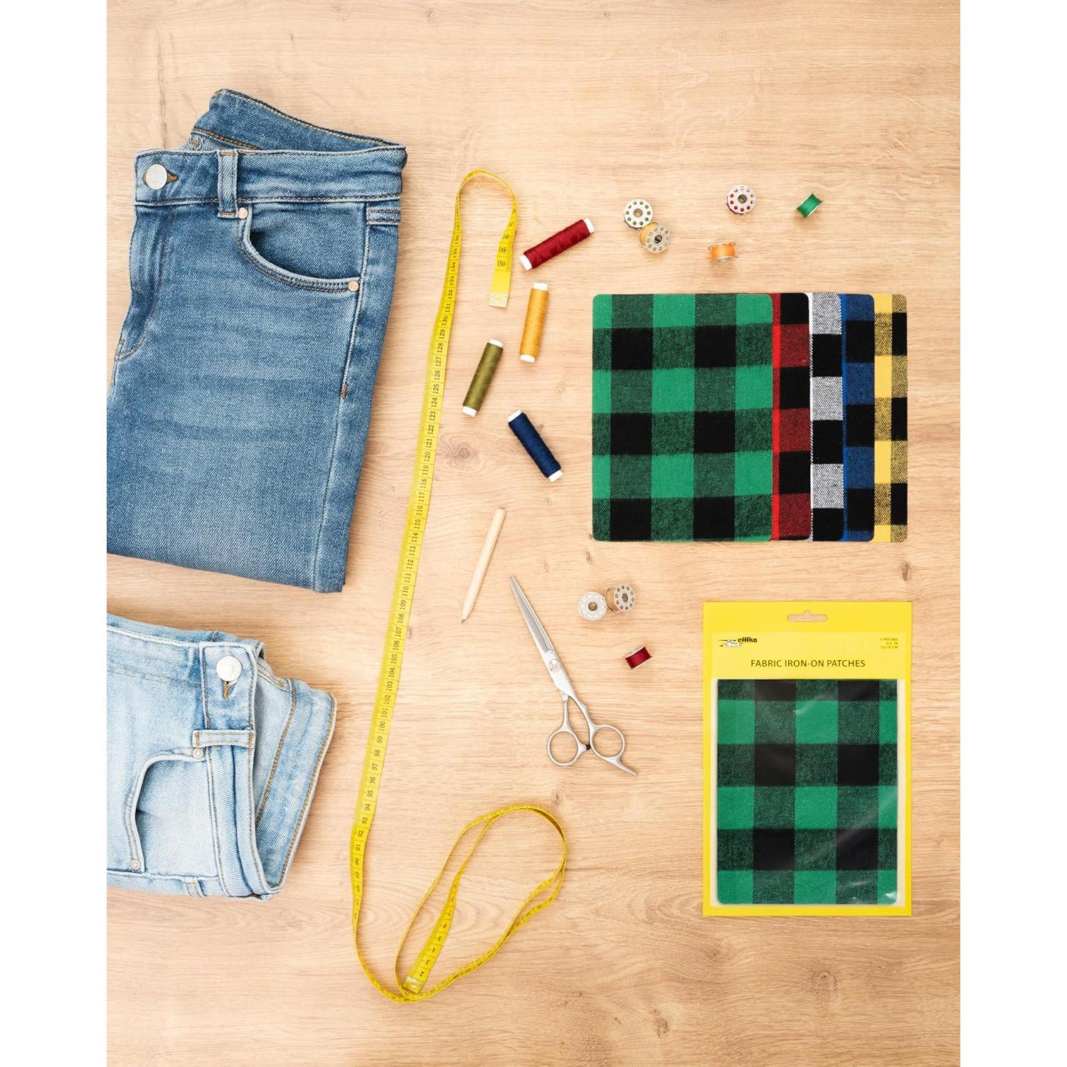 Parches de Tela a Planchar ZEFFFKA 100% Algodón 5 Piezas 13x18 cm