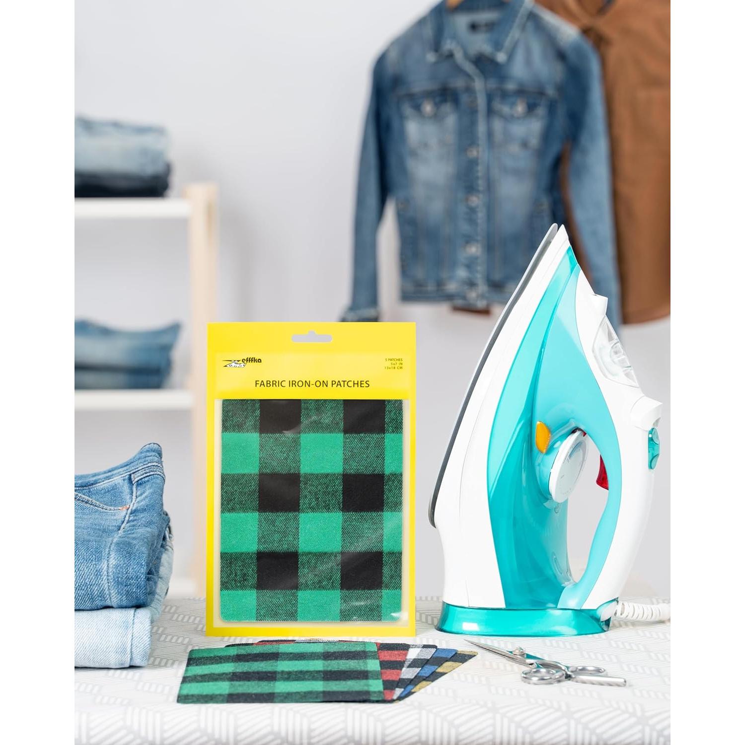 Parches de Tela a Planchar ZEFFFKA 100% Algodón 5 Piezas 13x18 cm